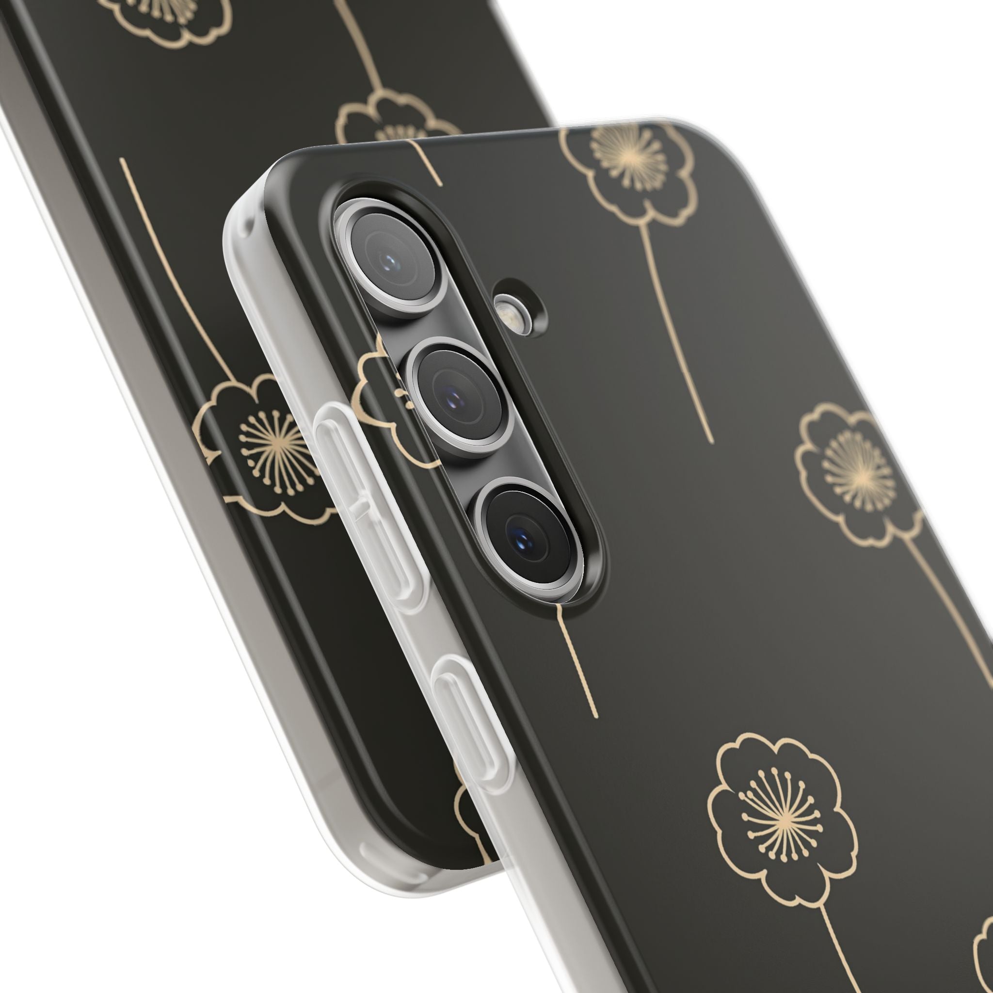 Black Lite Phone Case for Samsung - Obsidian Sand Petals