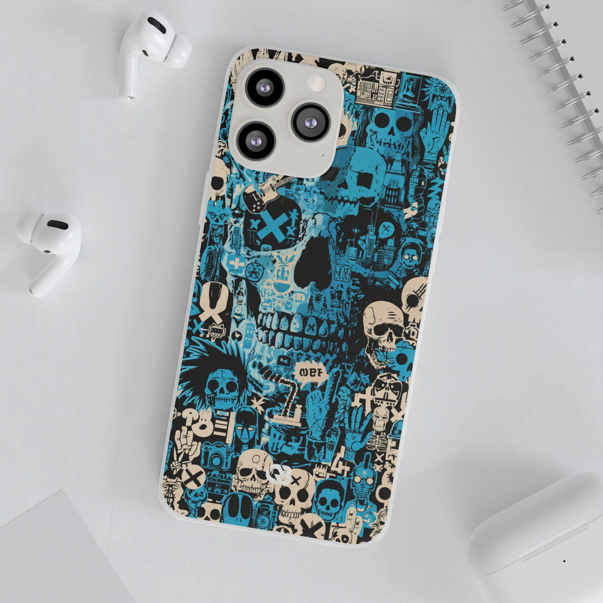 Electric Skull Graffiti · Lite Phone Case for iPhone · Blue