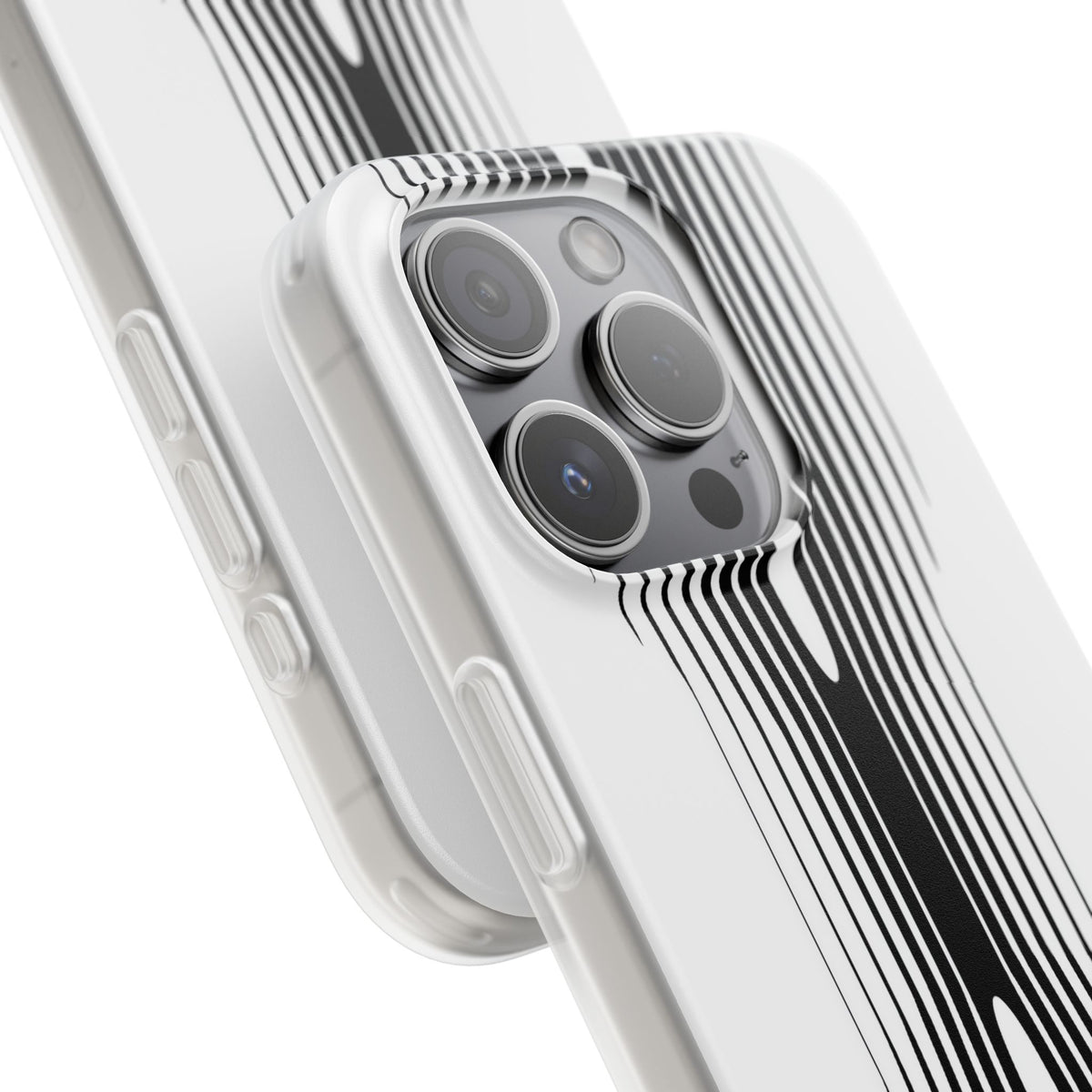 White Lite Phone Case for iPhone - Kinetic Mono Distortion
