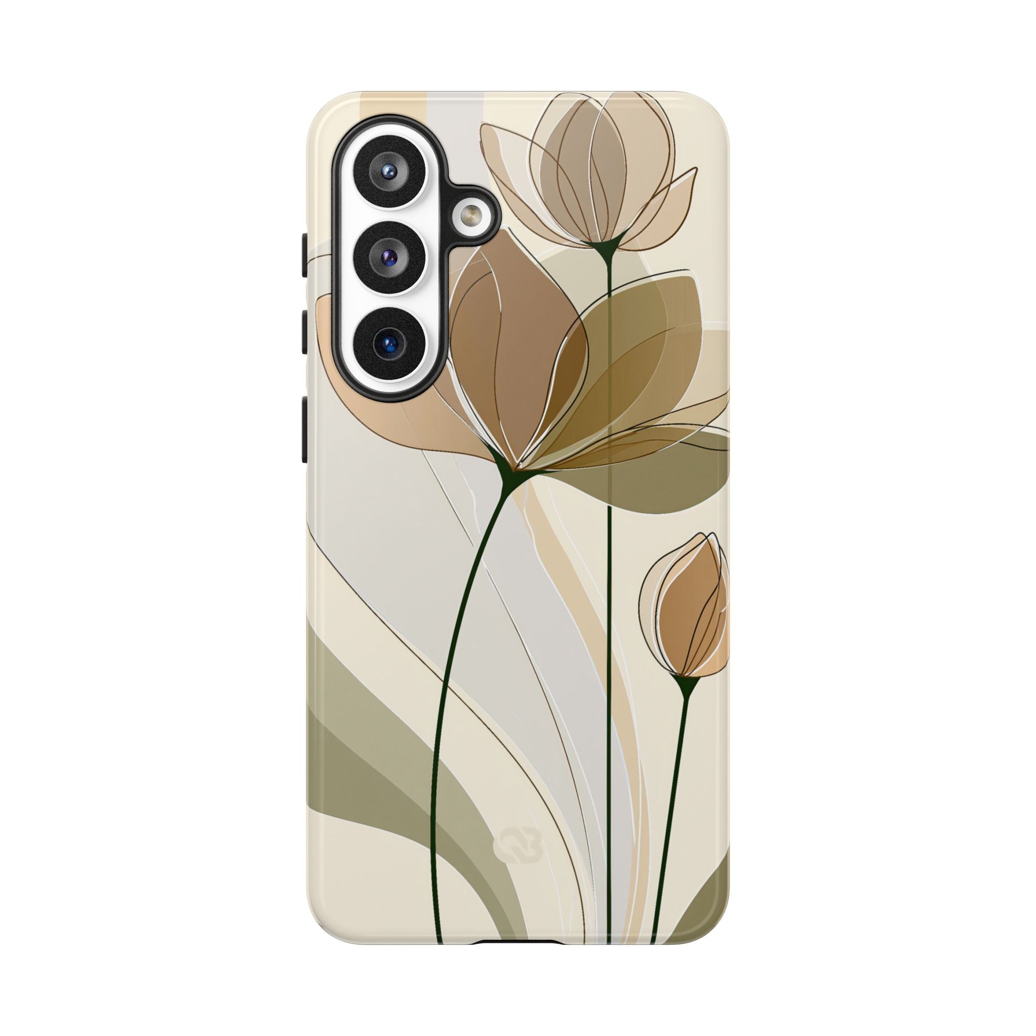 Beige Tough Phone Case for Samsung - Muted Ochre Petals