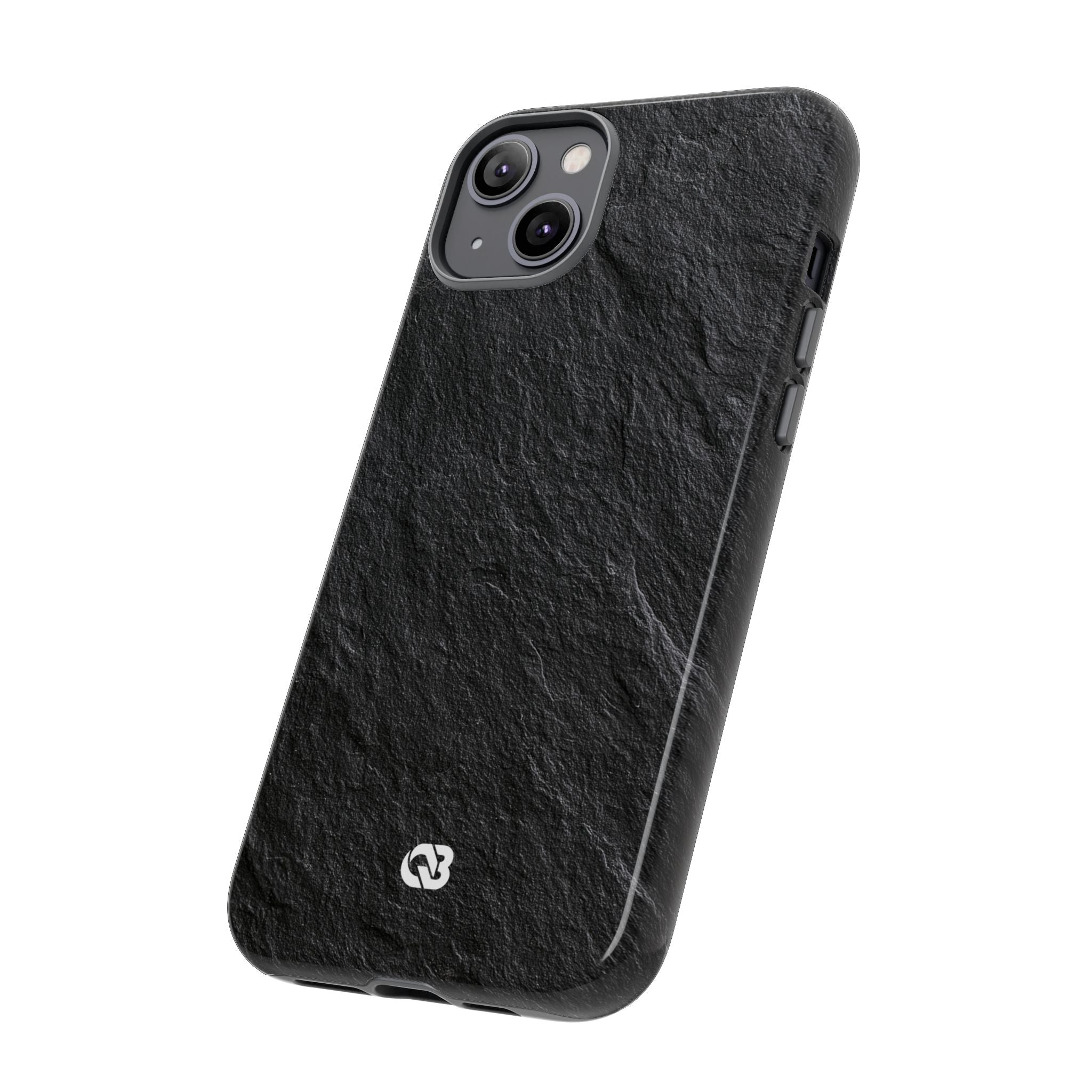 Black Tough Phone Case for iPhone - Raw Obsidian Slate
