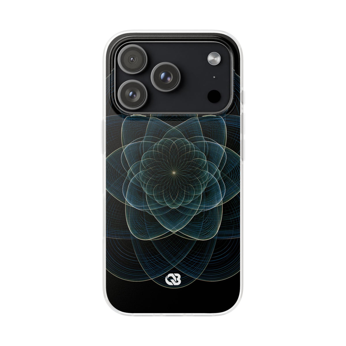 Blue Lite Phone Case for iPhone - Celestial Wireframe Bloom