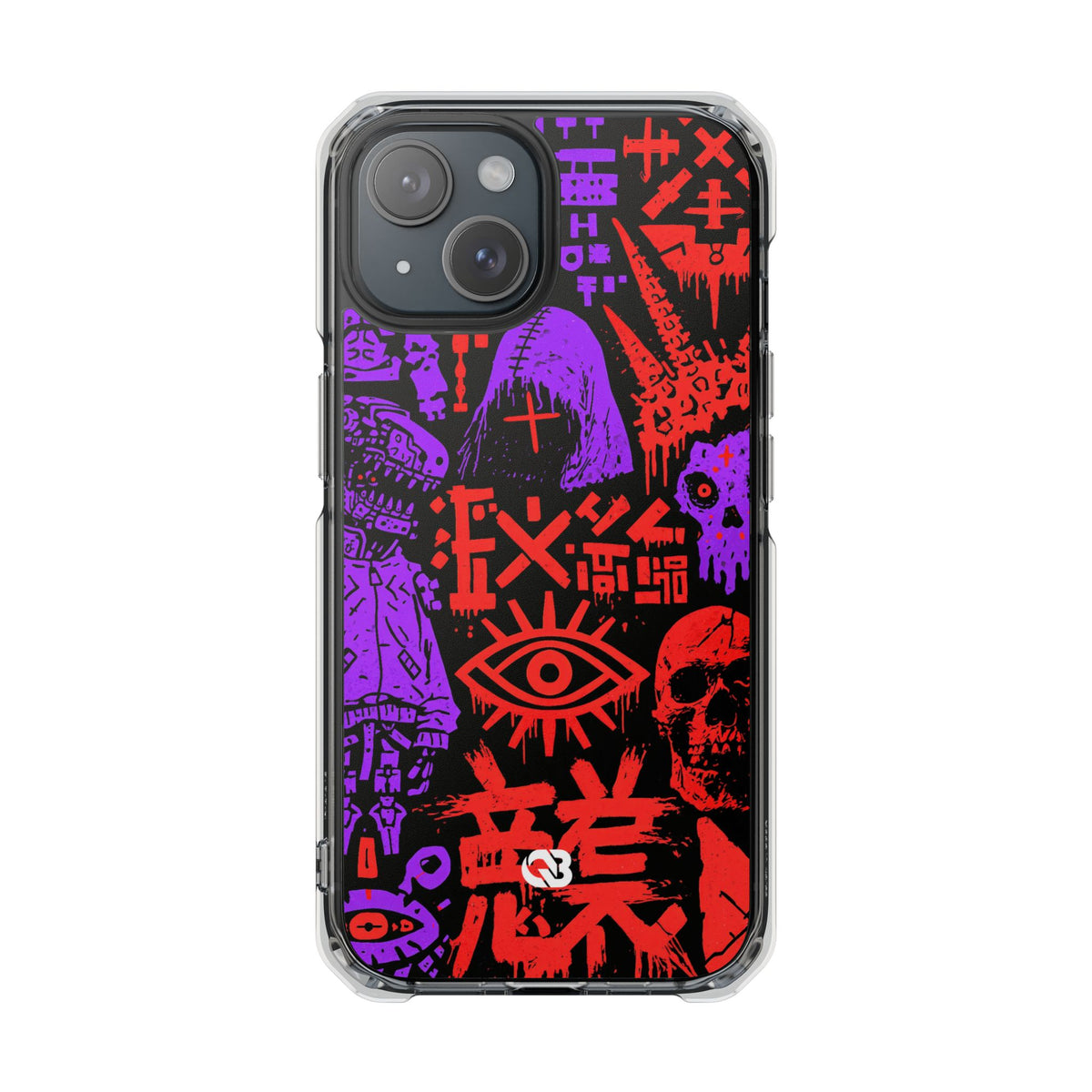 Underground Cyber Glyphs · Clear Impact Magnetic Phone Case for iPhone · Black