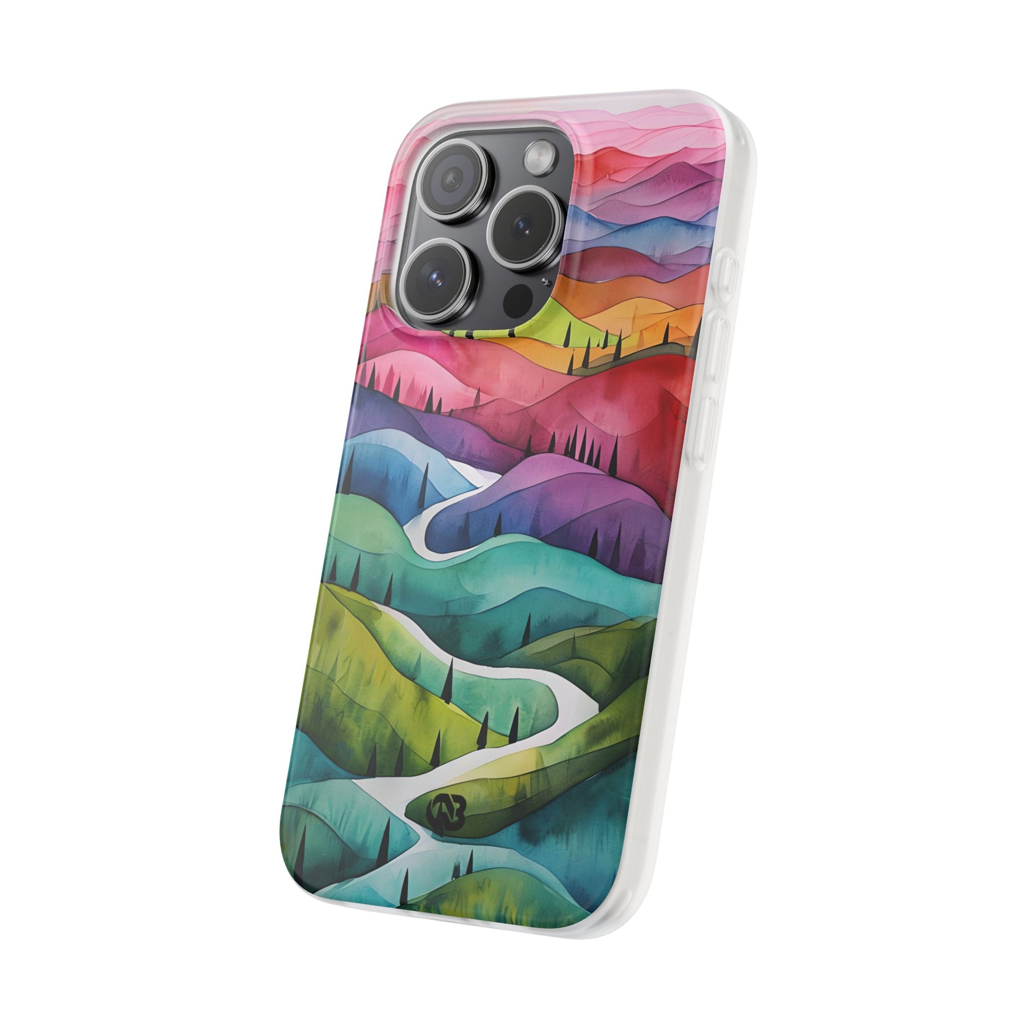 Fluid Rainbow Ridge · Soft Hoesje voor iPhone