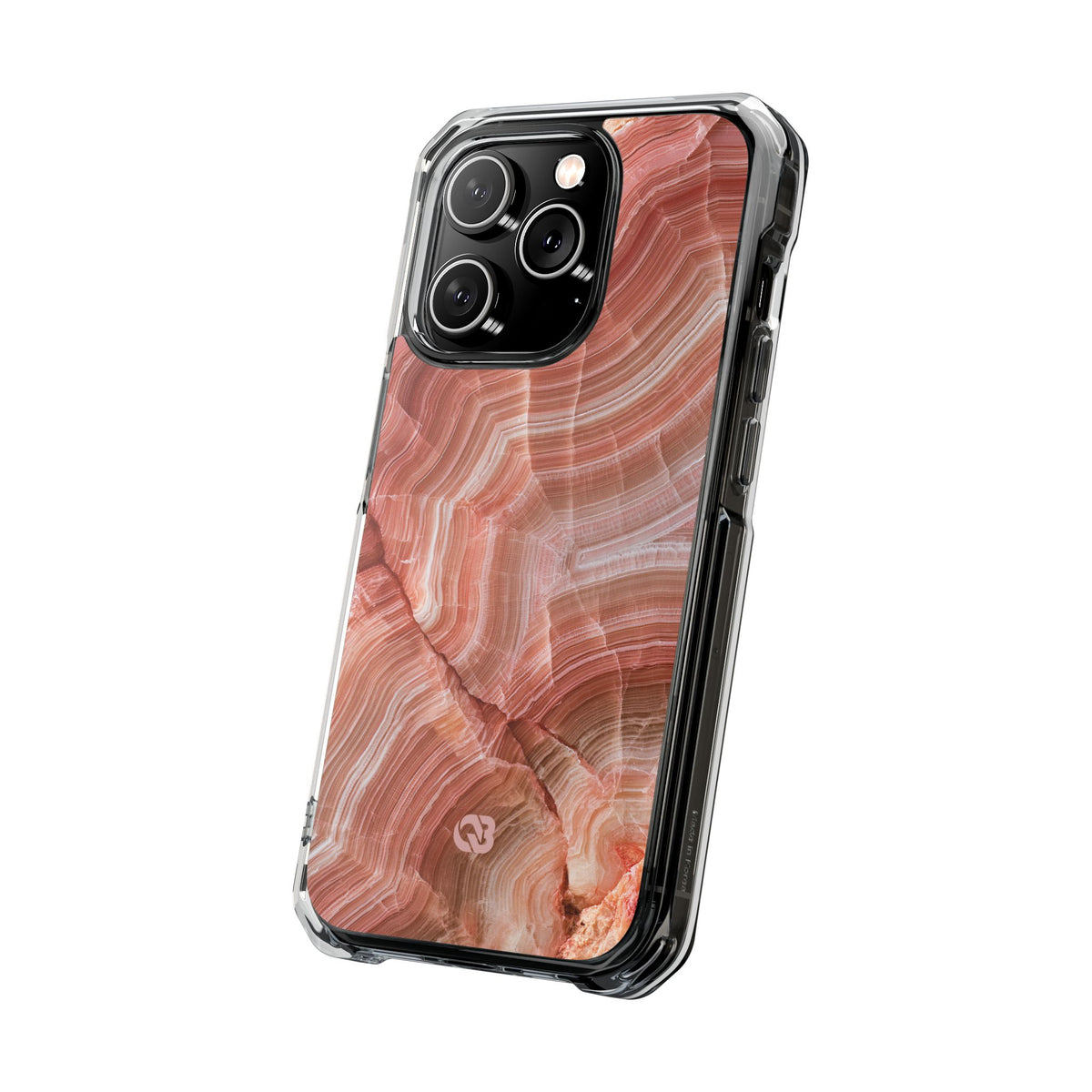 Blushing Rose Strata · Clear Impact Magnetic Phone Case for iPhone · Pink