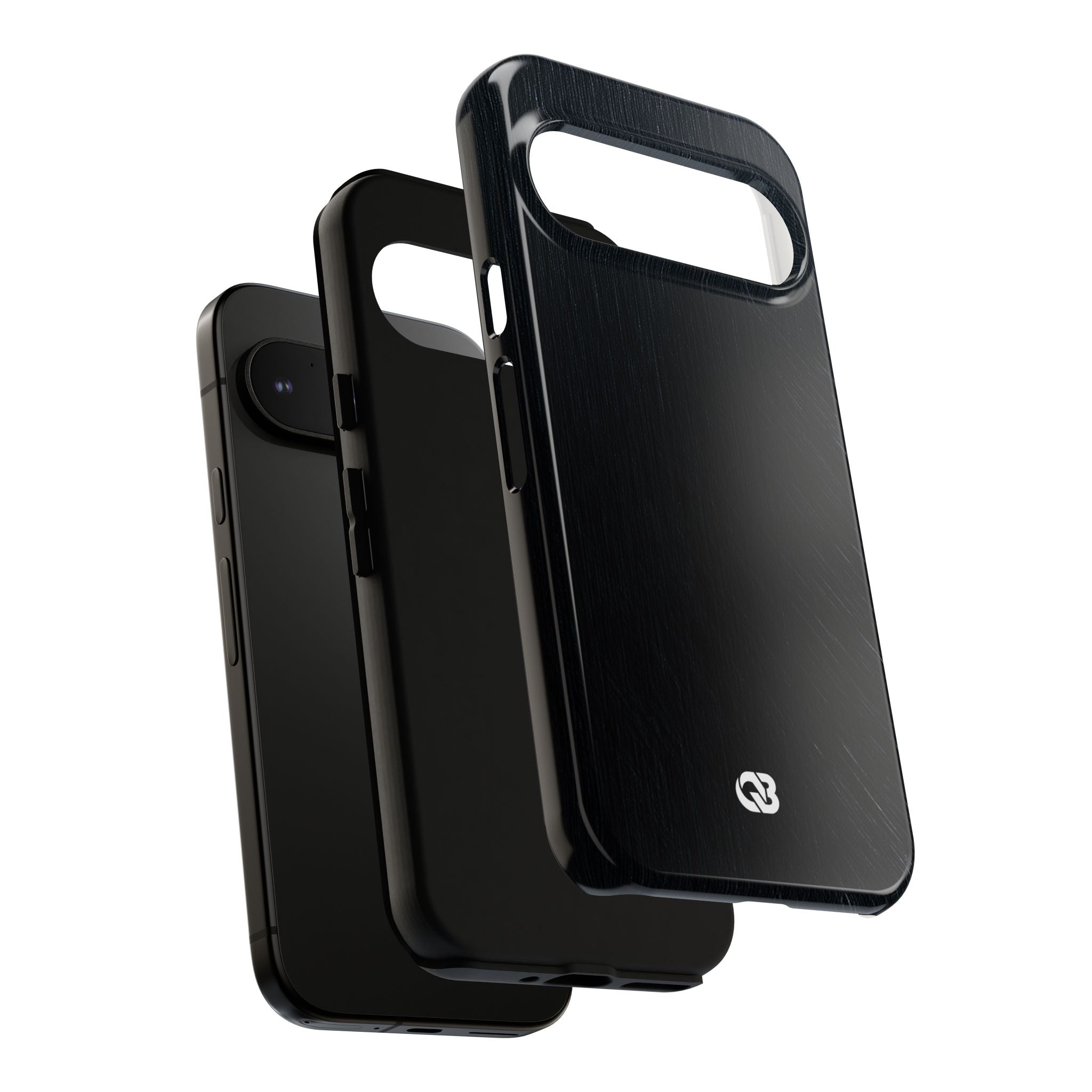 Black Tough Phone Case for Google Pixel - Midnight Brushed Grain