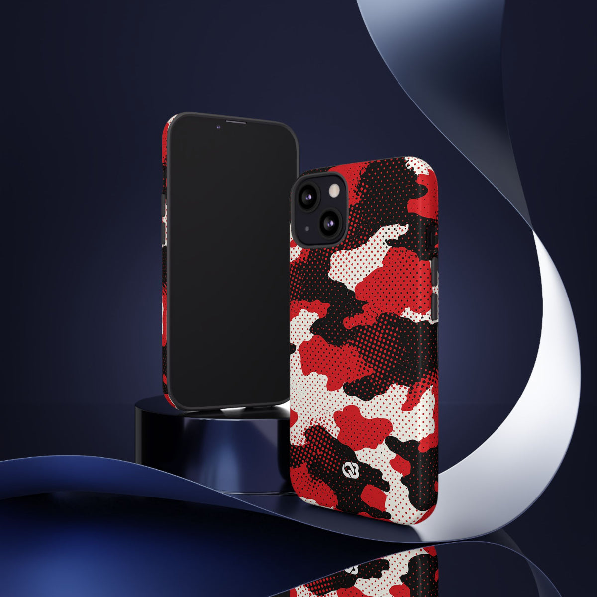 Crimson Halftone Camo · Tough Phone Case for iPhone · Red