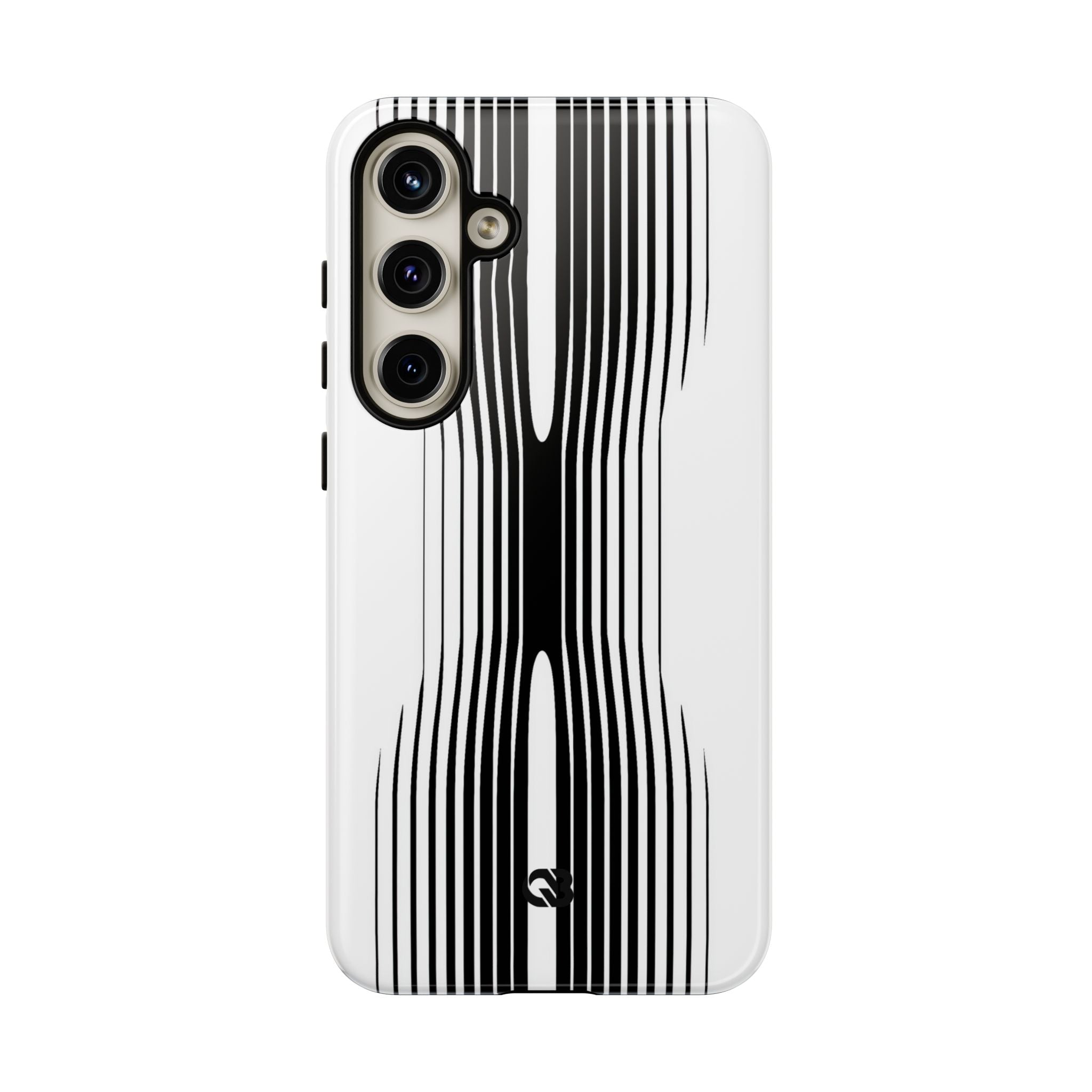 White Tough Phone Case for Samsung - Kinetic Mono Distortion