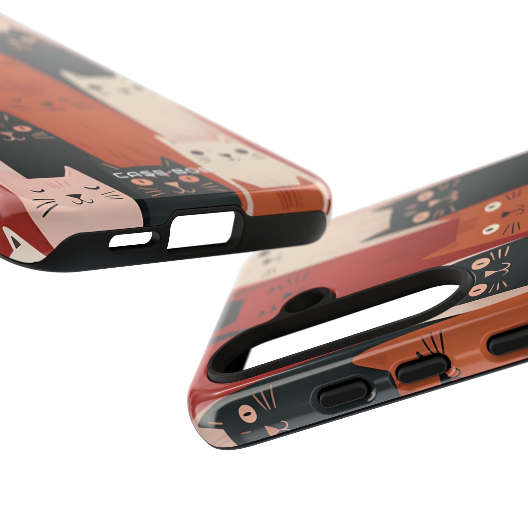 Verlängerte Katzen Schwarz Samsung S24 Case - Tough