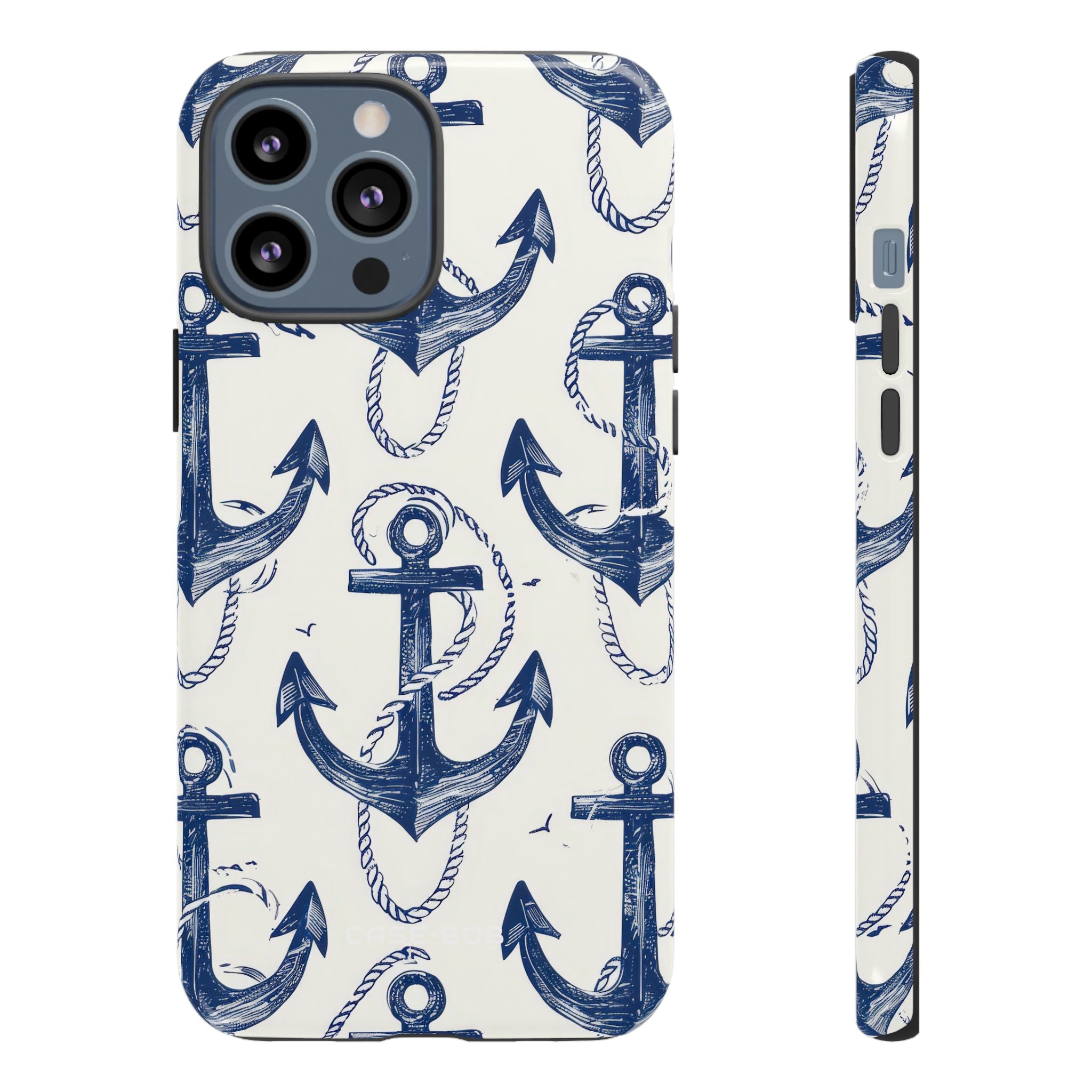 Navy Anker Schlaufe iPhone 13 Pro Max Case - Tough