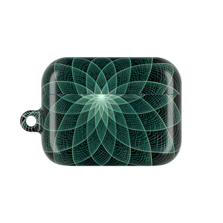 Verdant Harmonic Bloom · Hard Case for AirPods & AirPods Pro · Black
