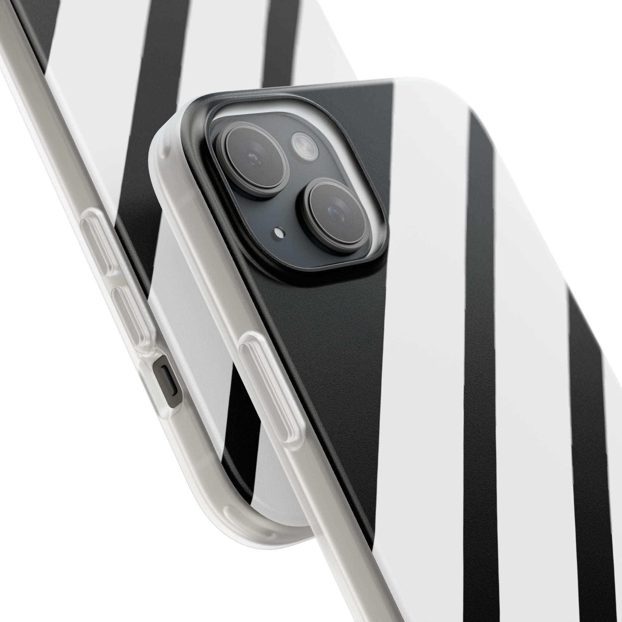 Obsidian White Bars · Soft Handyhülle für iPhone