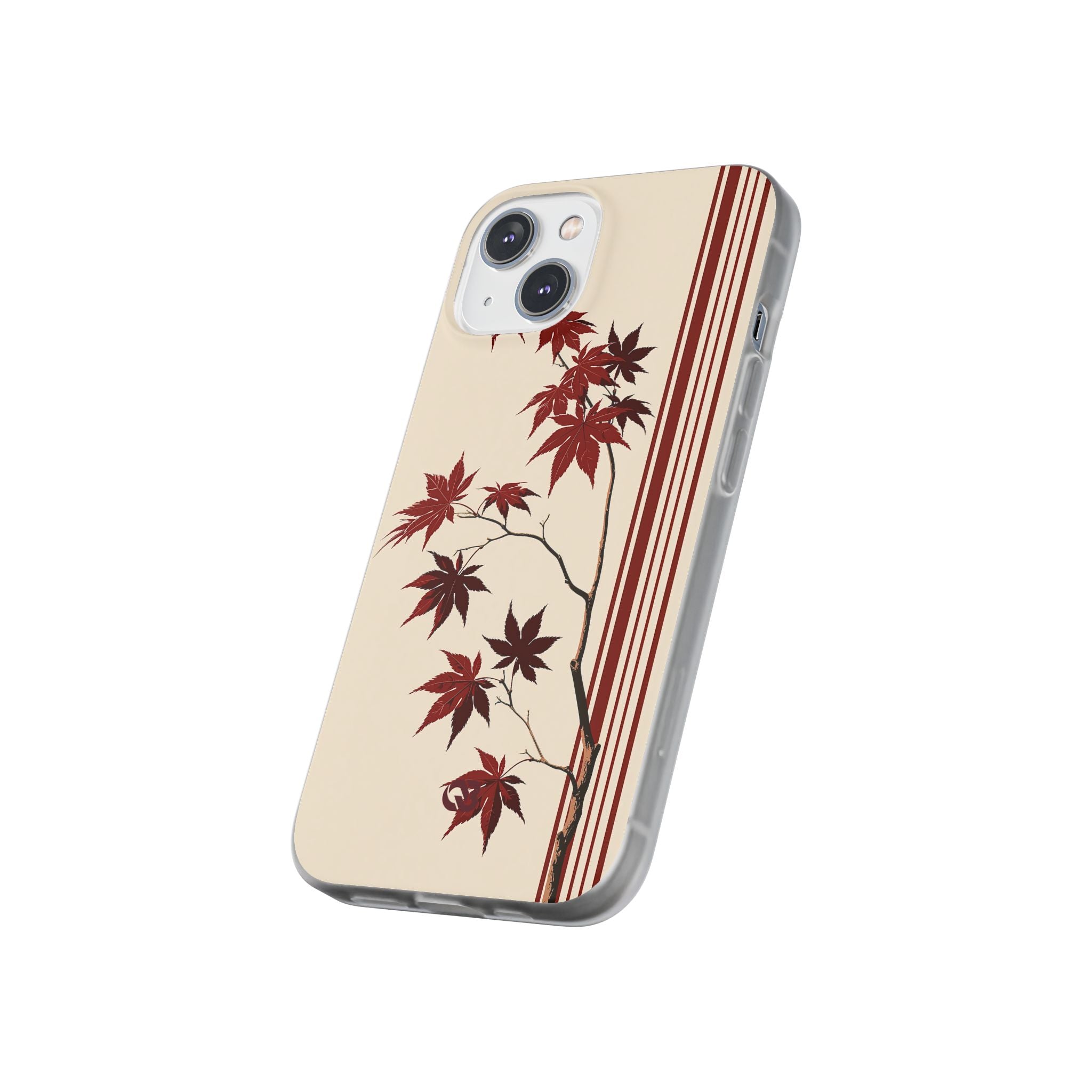 Red Lite Phone Case for iPhone - Crimson Momiji Stripe