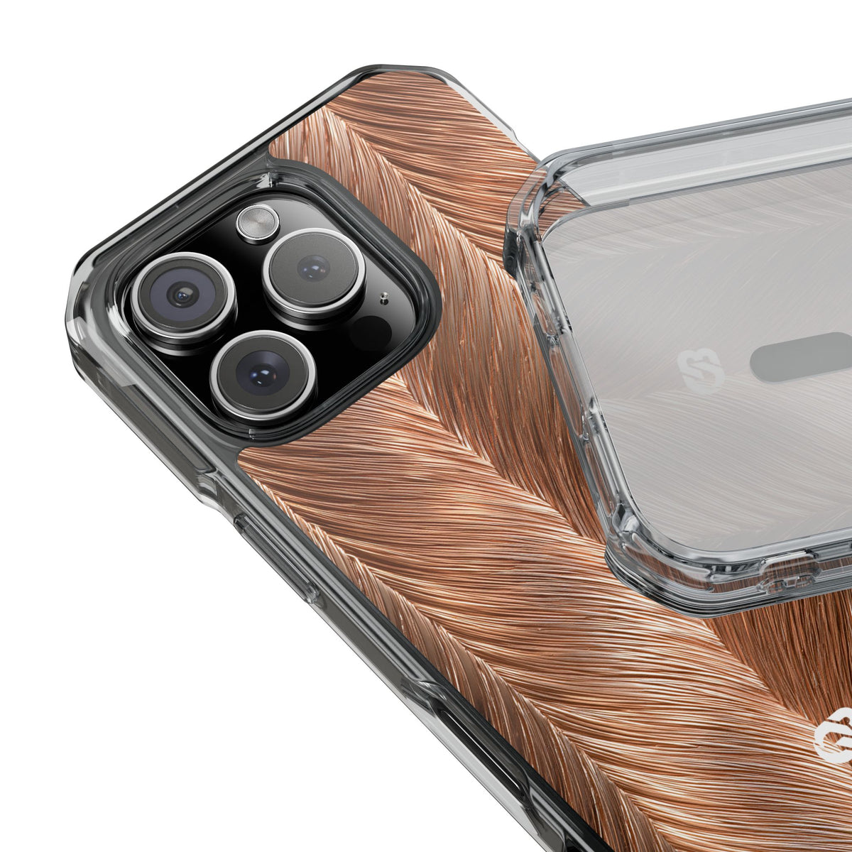 Rose Gold Weave · Clear Impact Magnetic Phone Case for iPhone · Brown