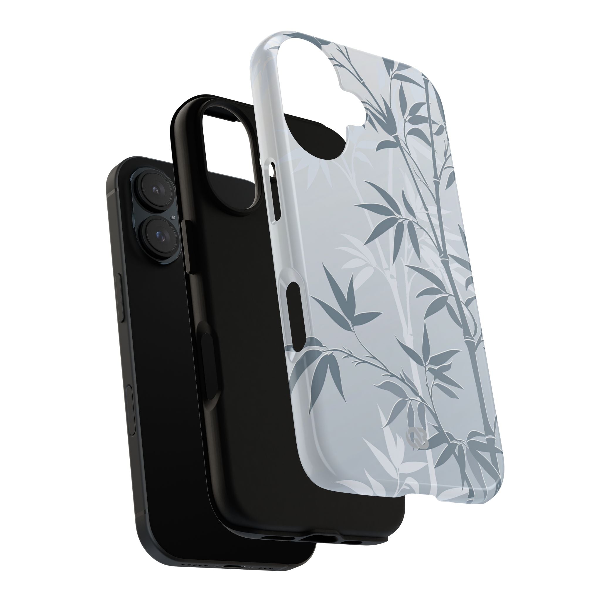 Blue Tough Phone Case for iPhone - Slate Bamboo Shadow