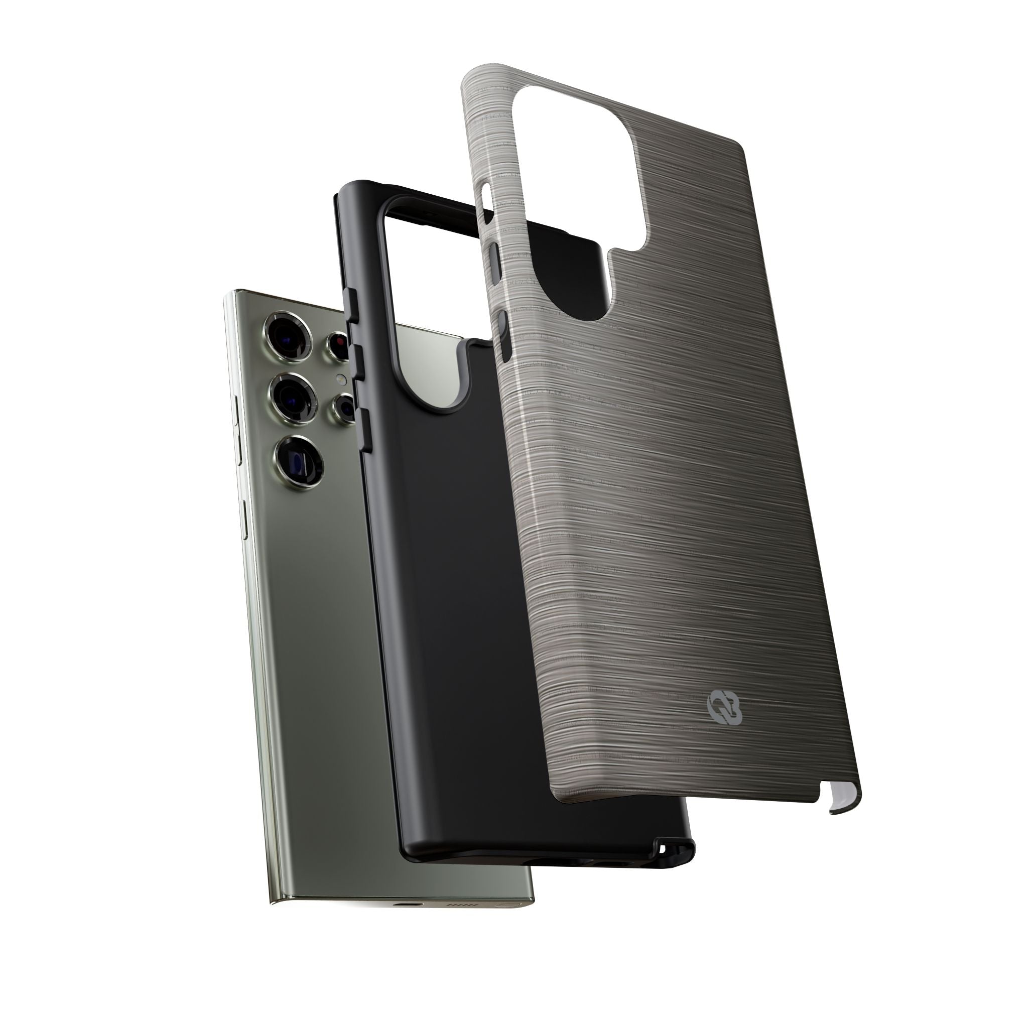 Grey Tough Phone Case for Samsung - Brushed Industrial Steel