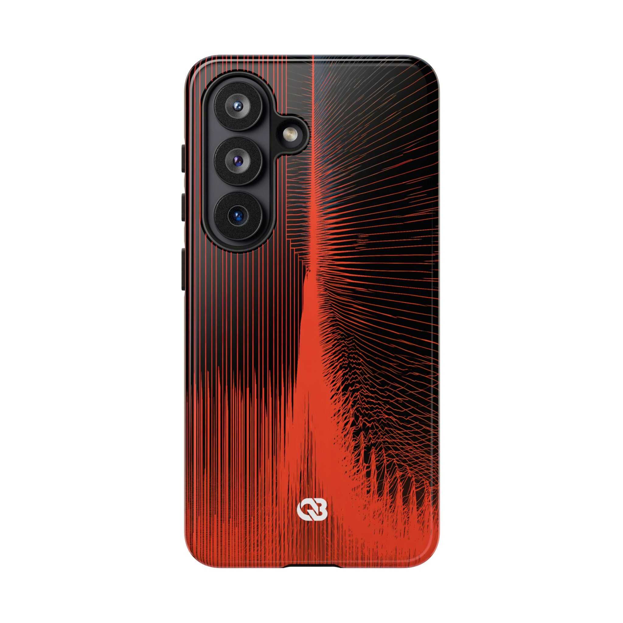 Red Tough Phone Case for Samsung - Crimson Frequency Pulse