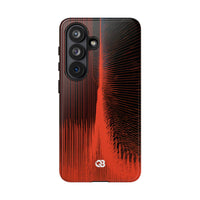 Red Tough Phone Case for Samsung - Crimson Frequency Pulse