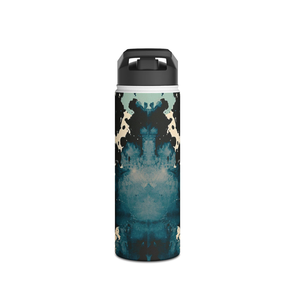 Rorschach Ink Void · Insulated Water Bottle · Black
