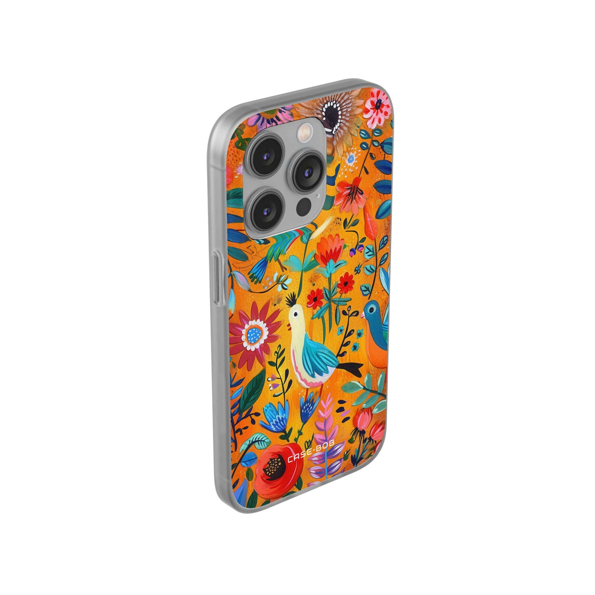 Bunte Vögel Blühen iPhone 14 Pro Case - Soft