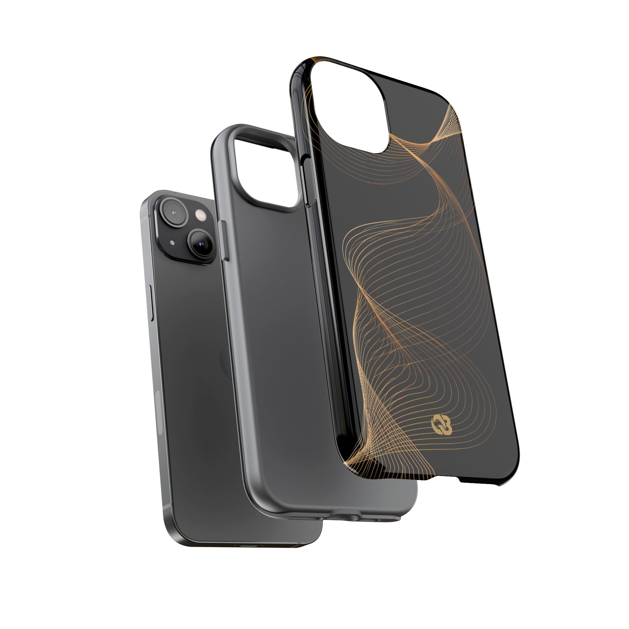 Gold Tough Phone Case for iPhone - Burnished Bronze Helix