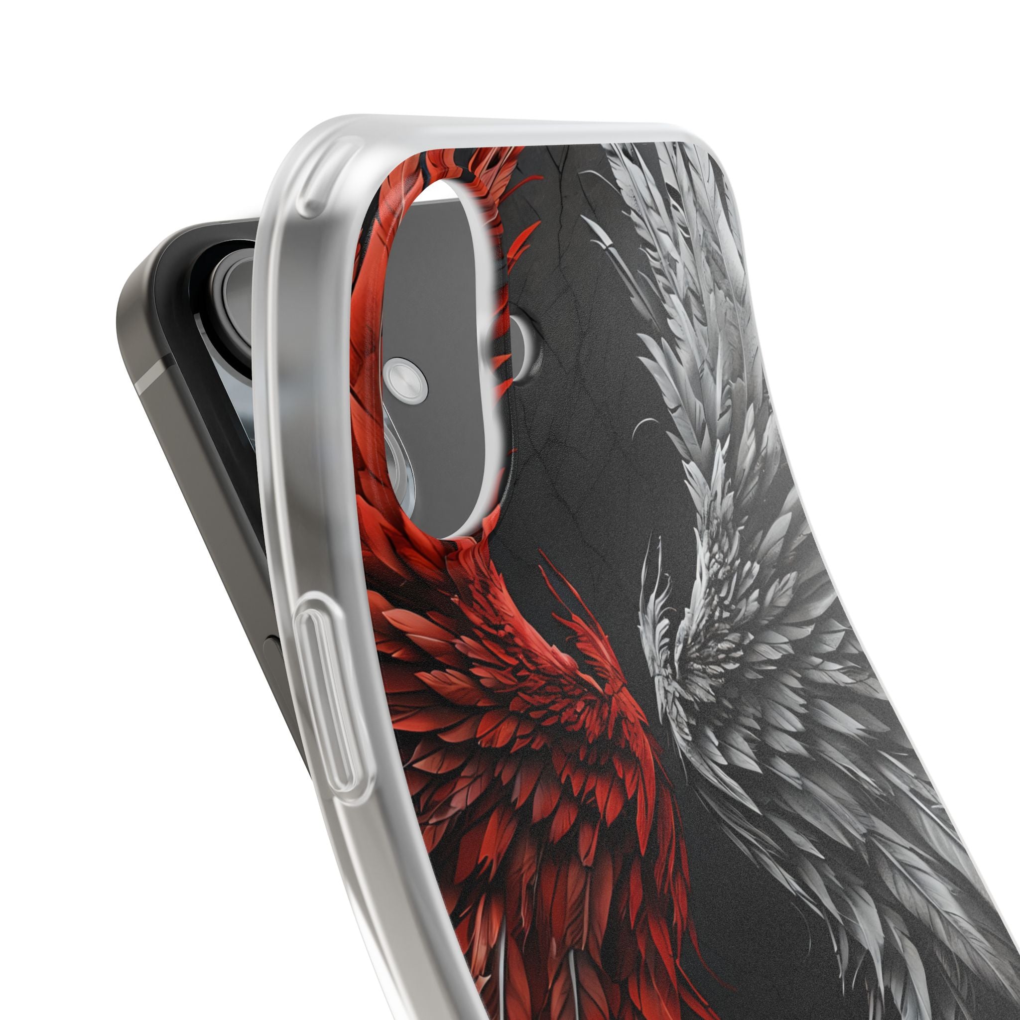 Split Crimson Wing · Soft Phone Case for iPhone