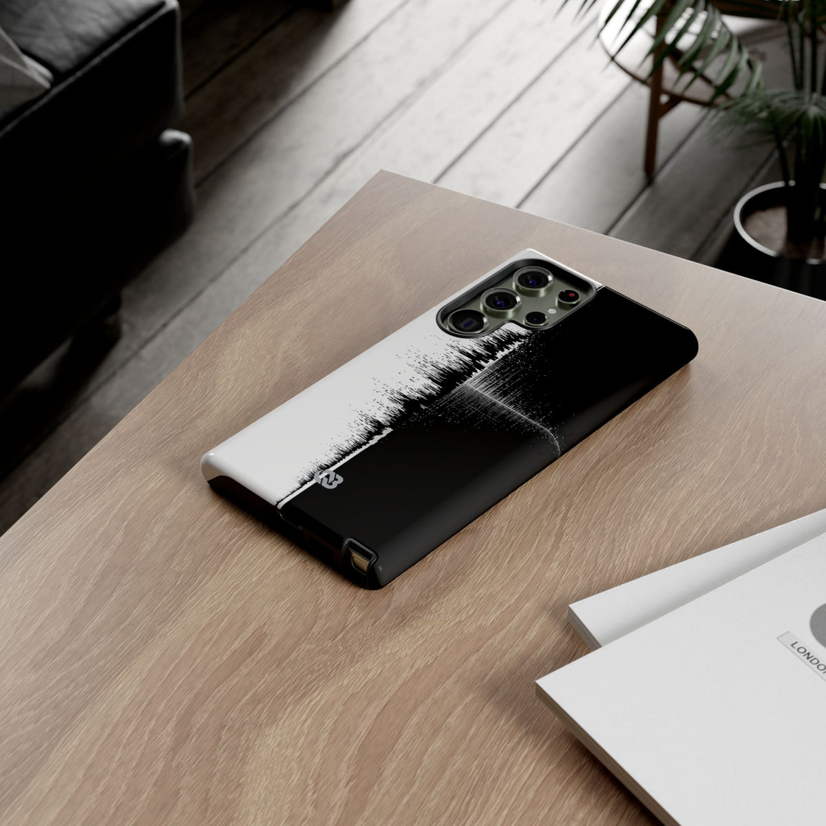 Black Tough Phone Case for Samsung - Static Signal Split