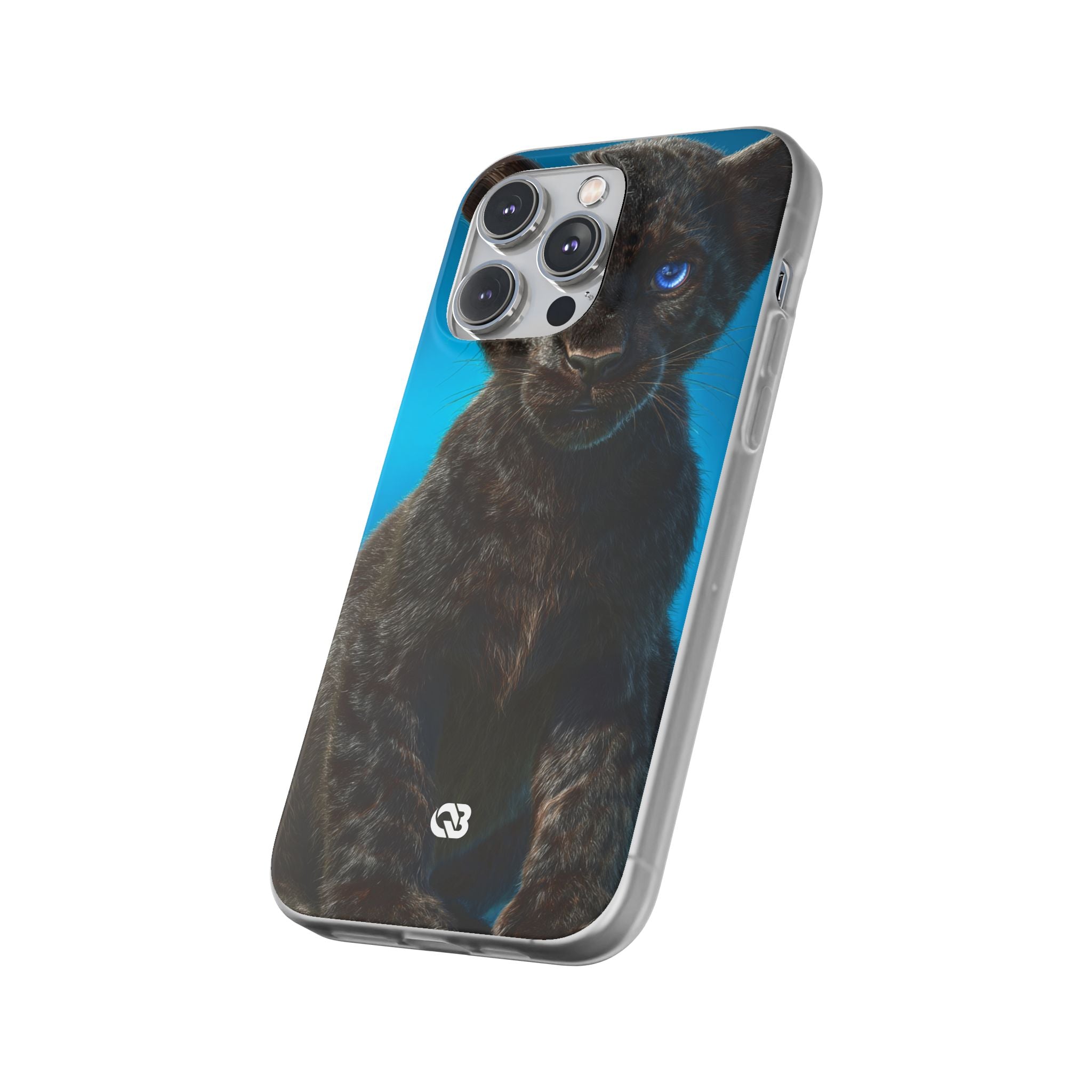 Sapphire Gaze Panther · Soft Phone Case for iPhone