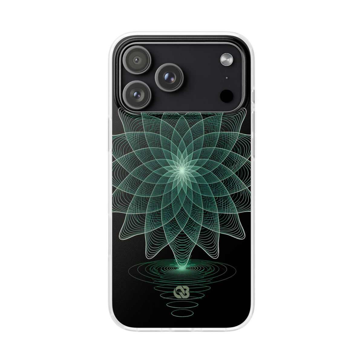 Green Lite Phone Case for iPhone - Cyan Signal Bloom