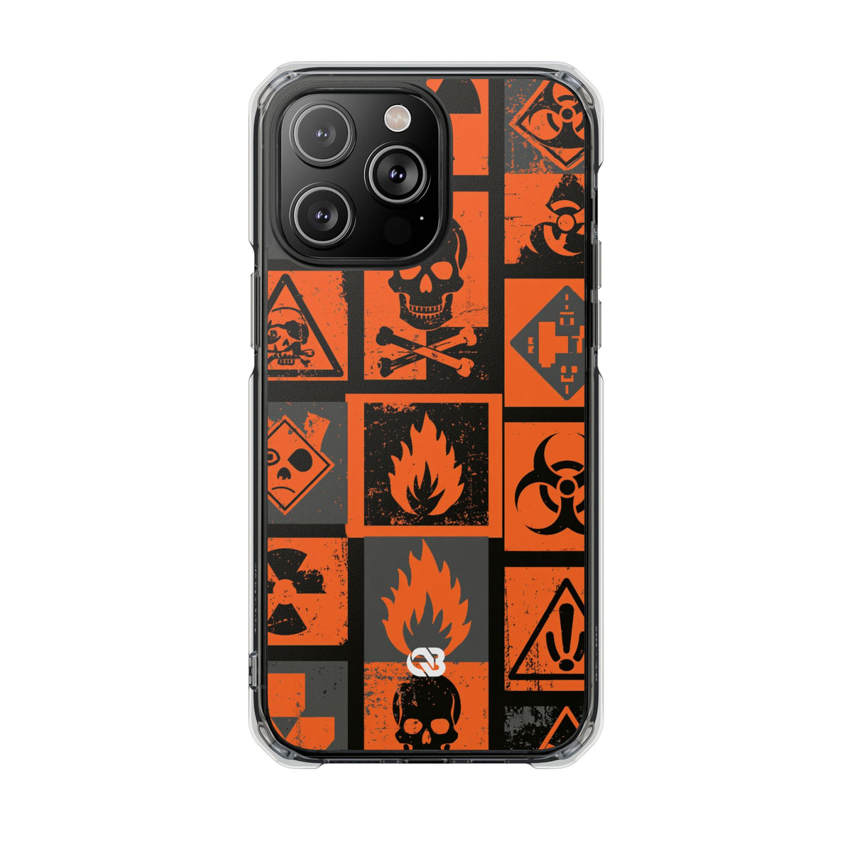Urban Hazard · Clear Impact Magnetic Phone Case for iPhone · Orange