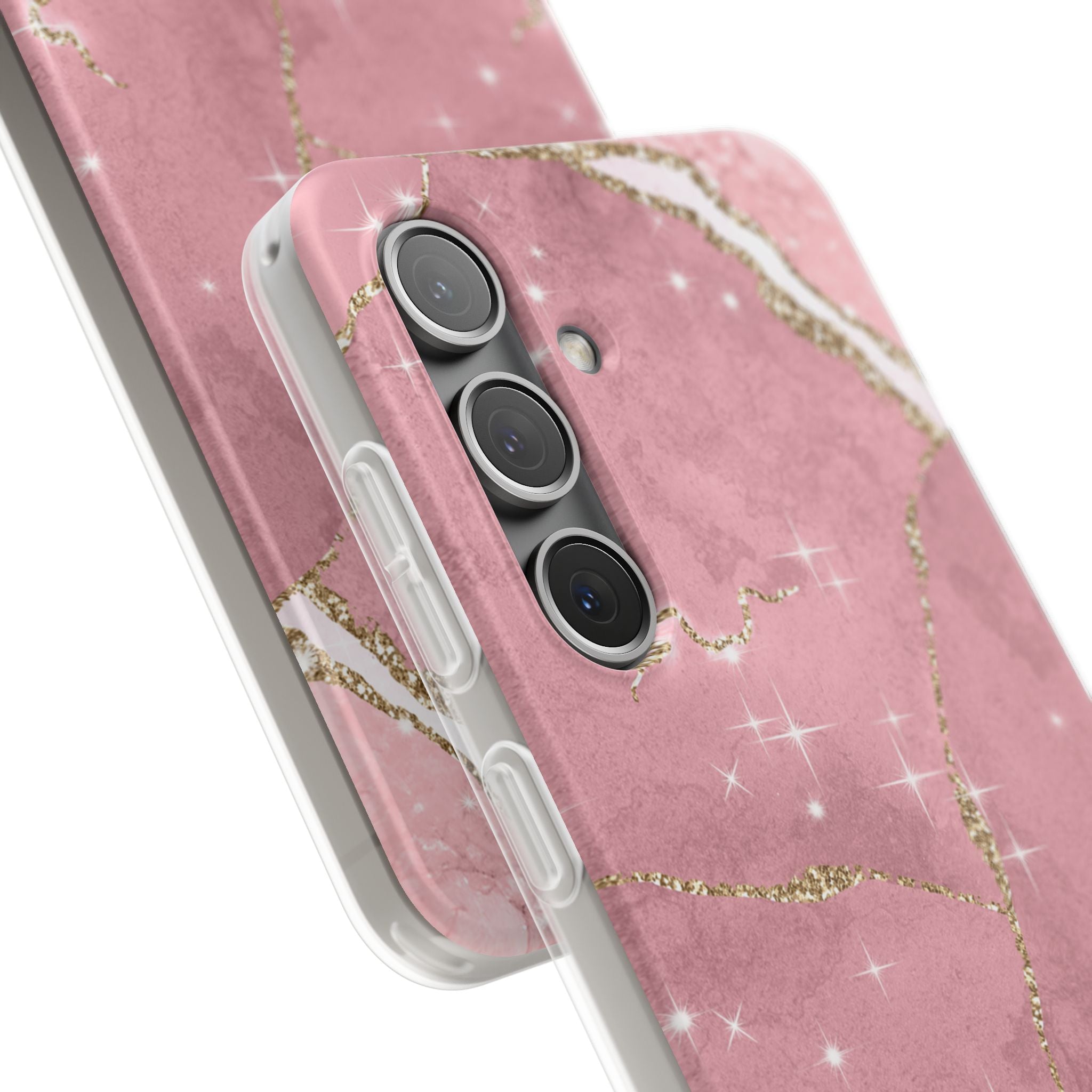 Rose Sparkle Marble · Soft Phone Case for Samsung