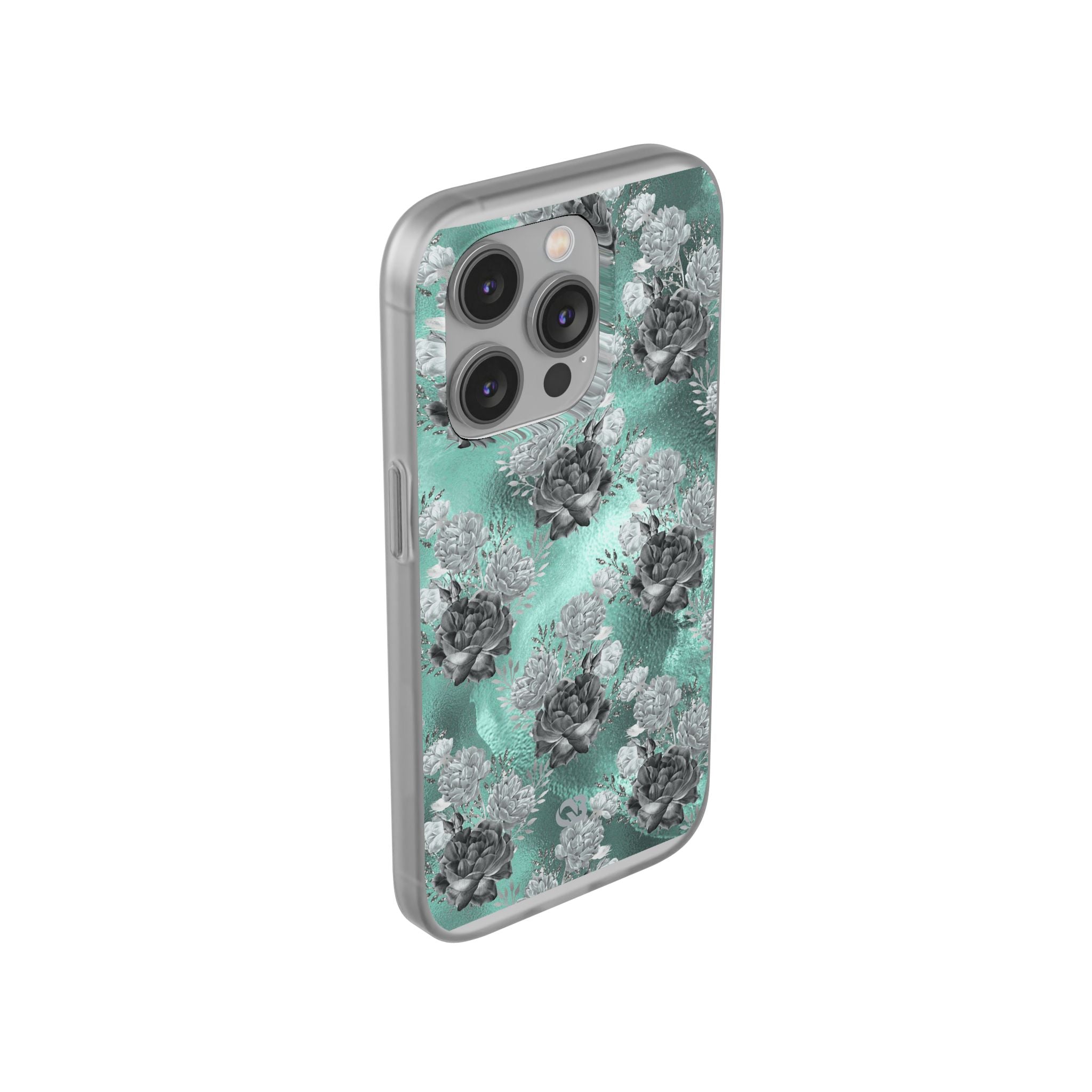 Frost Mint Floral · Soft Handyhülle für iPhone