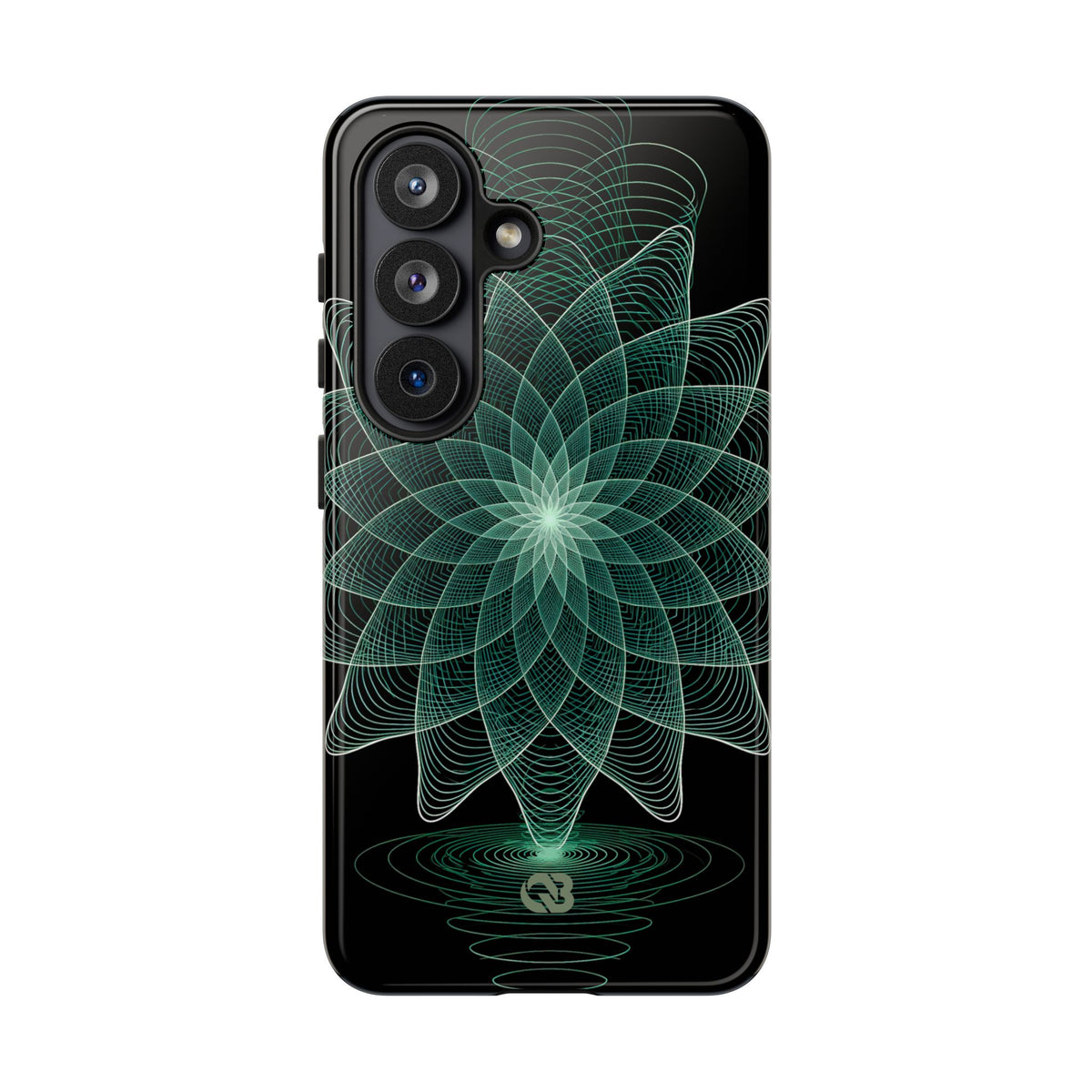 Green Tough Phone Case for Samsung - Cyan Signal Bloom