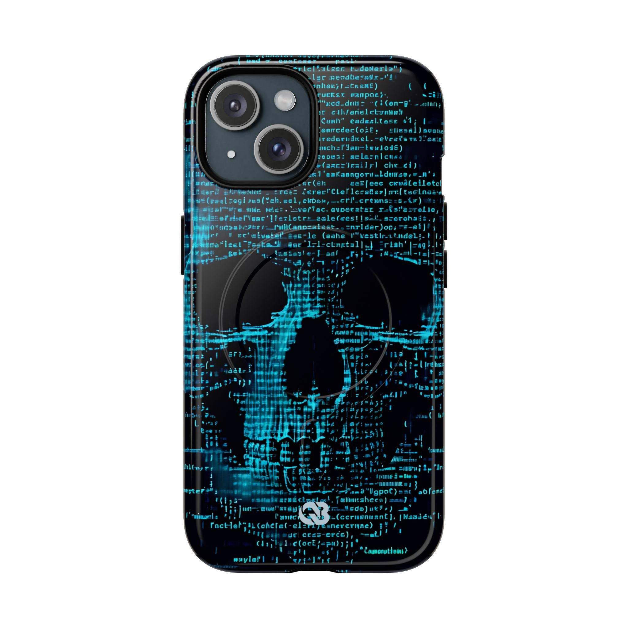 Cyan Glitch Skull · Tough+ Magsafe