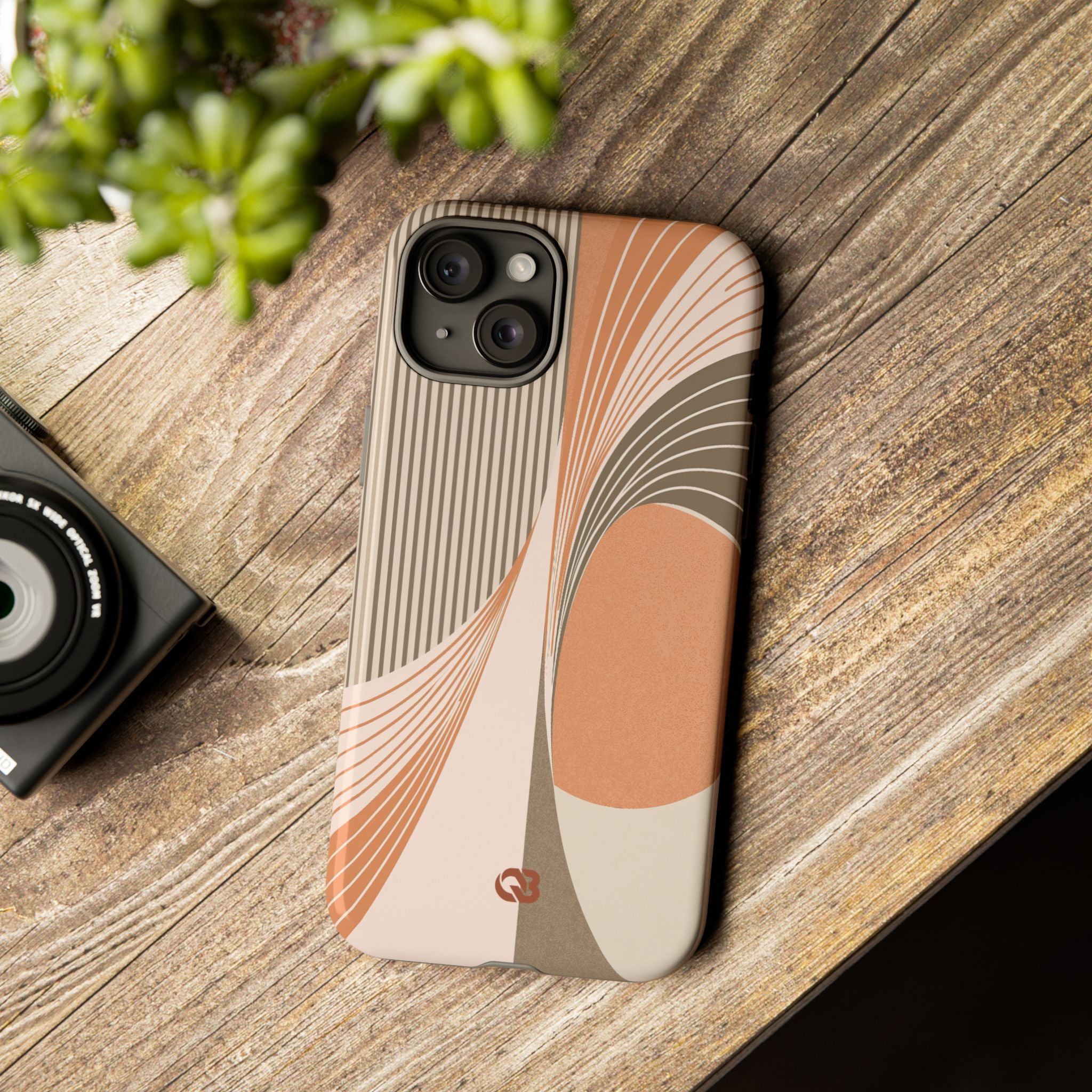Orange Tough Phone Case for iPhone - Desert Arc Horizon