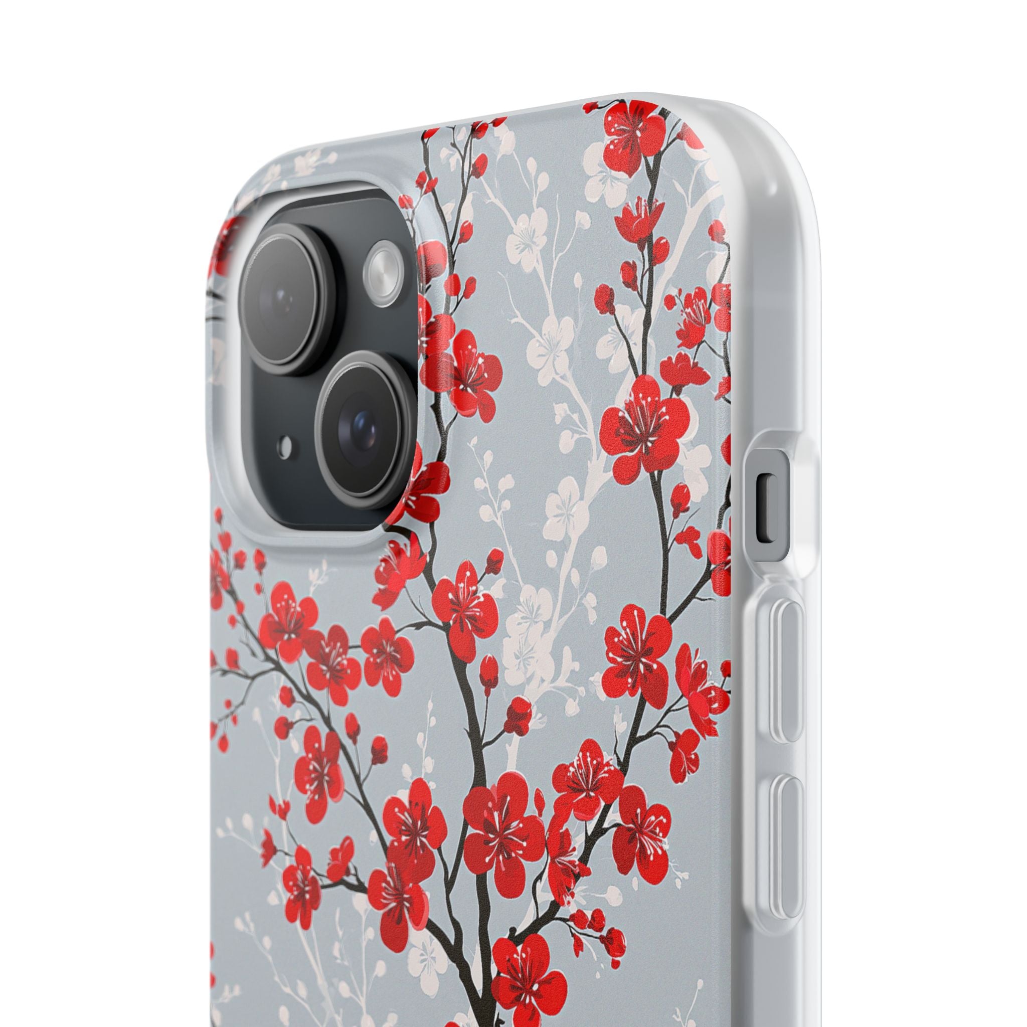 Grey Lite Phone Case for iPhone - Crimson Sakura Slate