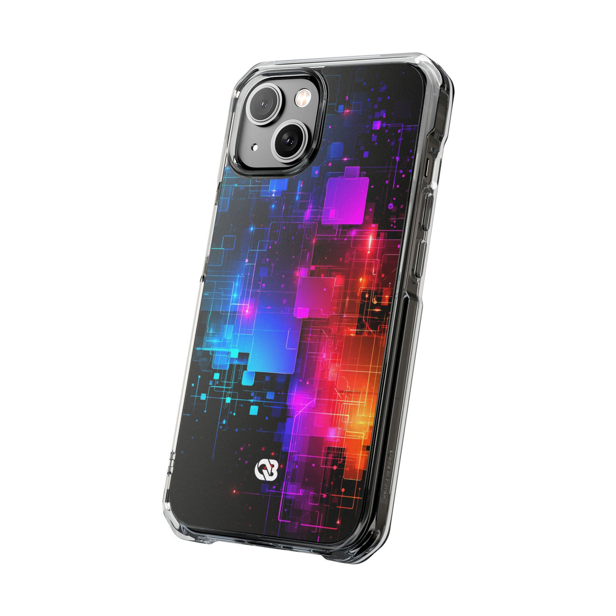 Spectral Circuit Grid · Clear Impact Magnetic Phone Case for iPhone · Black