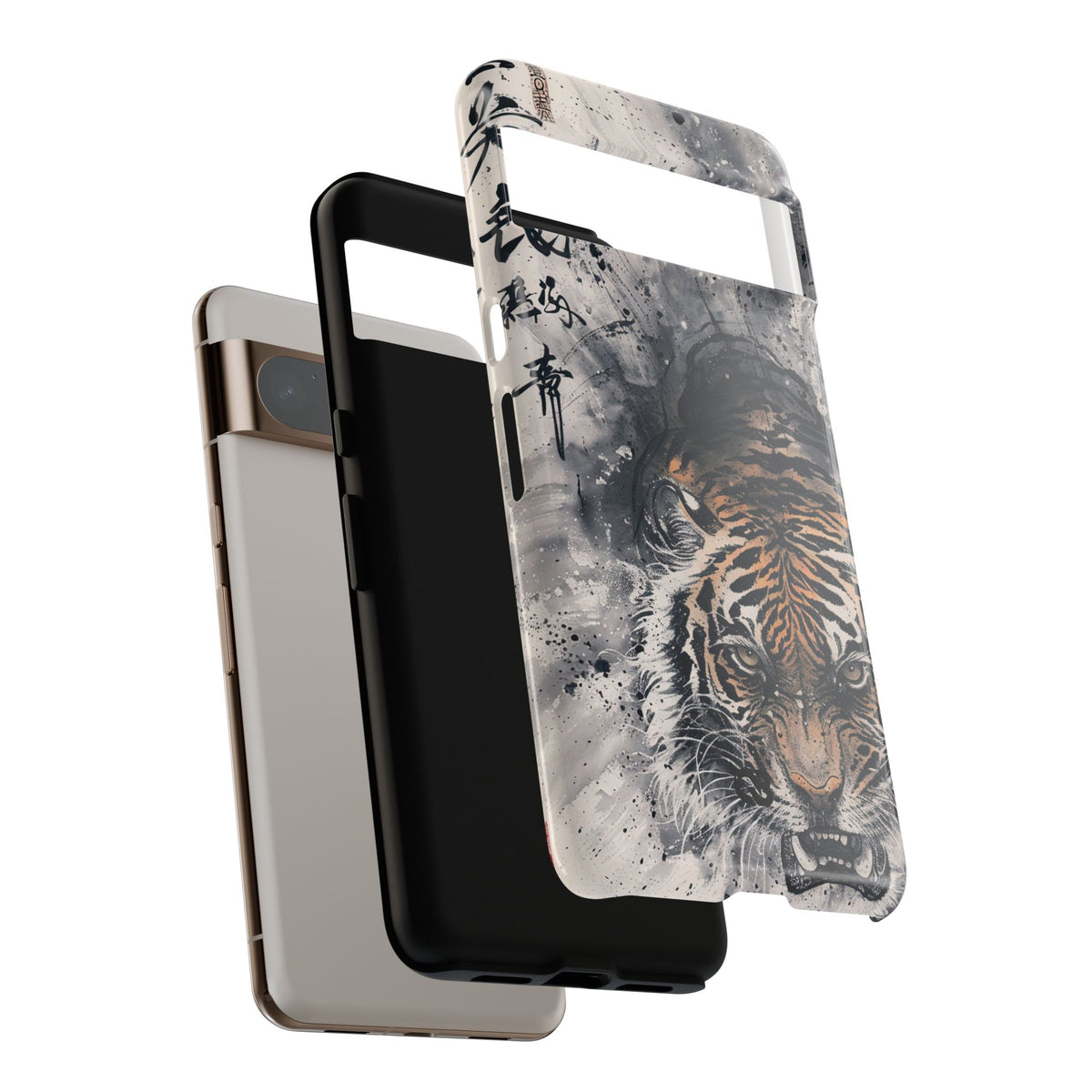 Fierce Ink Tiger · Tough Phone Case for Pixel · Beige