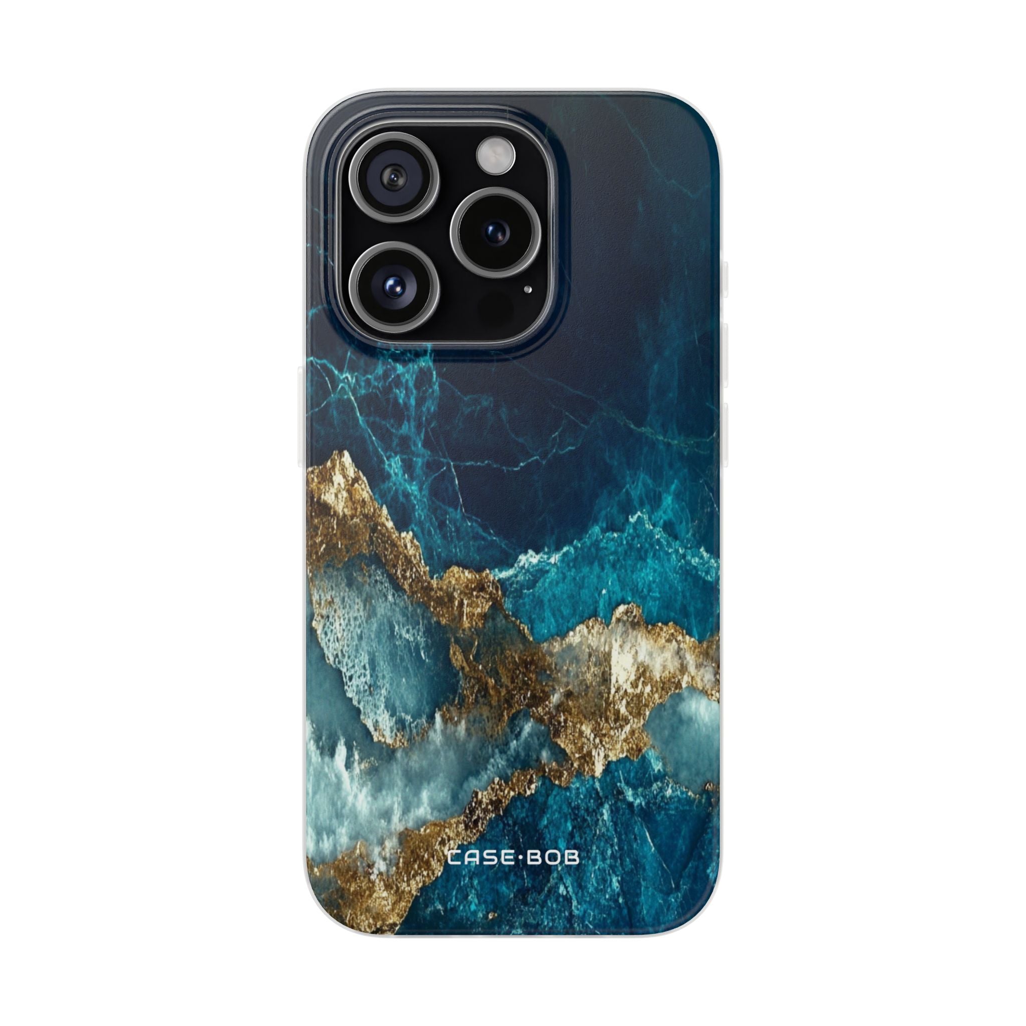 Gezacktes Gold Split iPhone 15 Pro Case - Soft