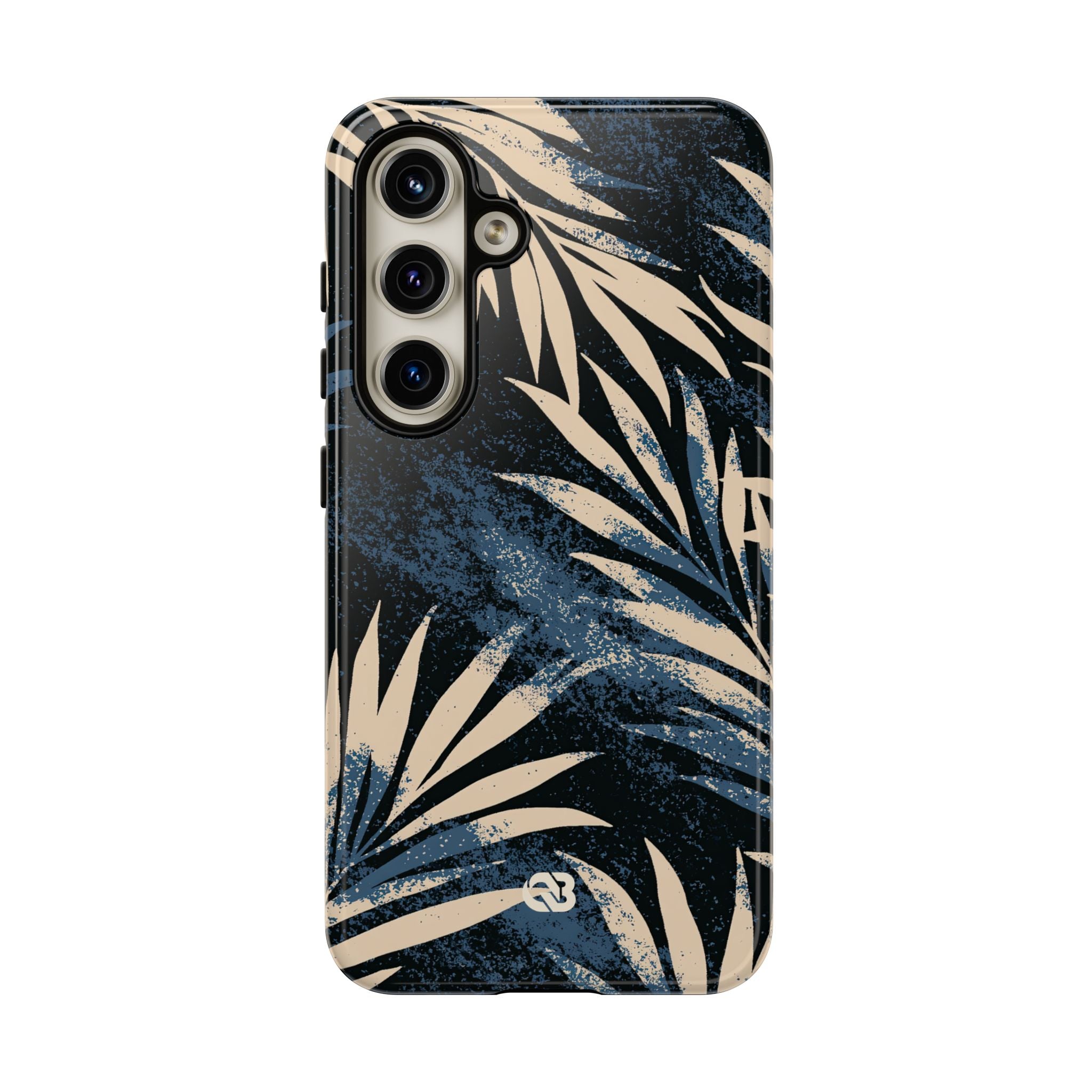 Blue Tough Phone Case for Samsung - Midnight Indigo Palm