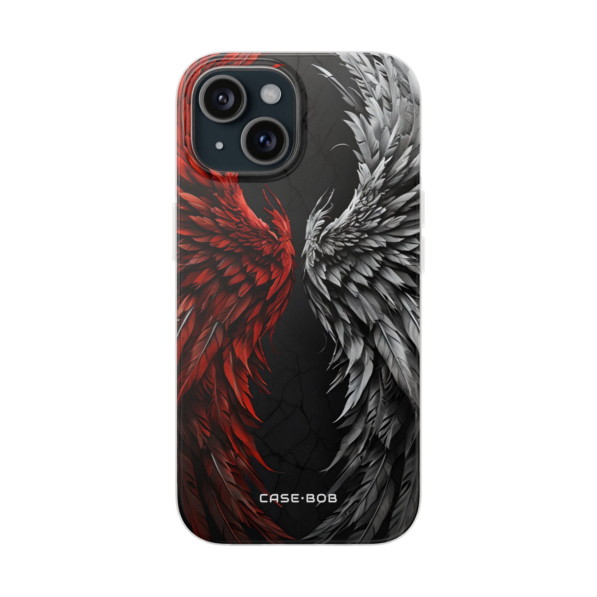 Crimson White Wings iPhone 15 Case - Soft