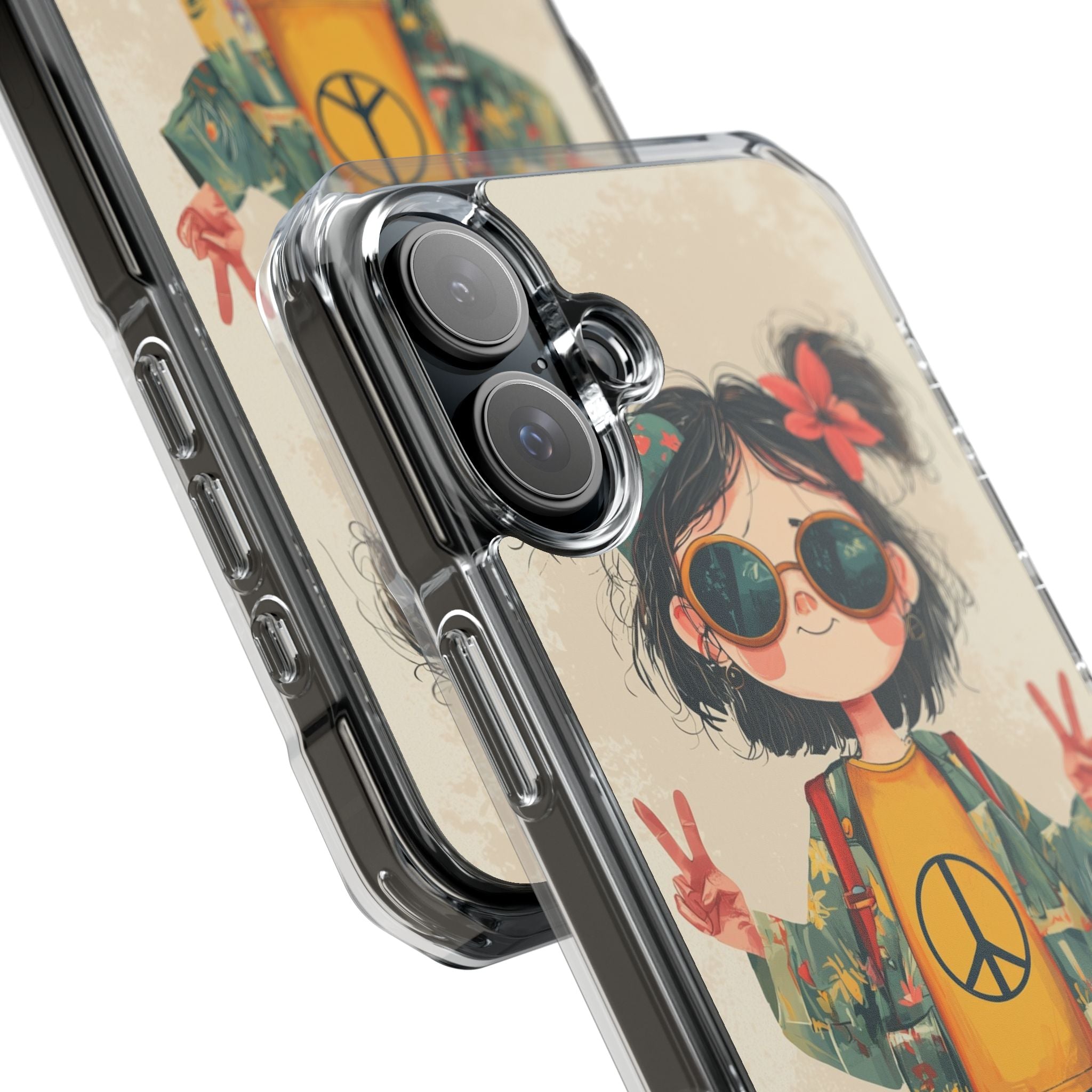 Retro Peace Girl · Impact Hoesje voor iPhone · Magsafe