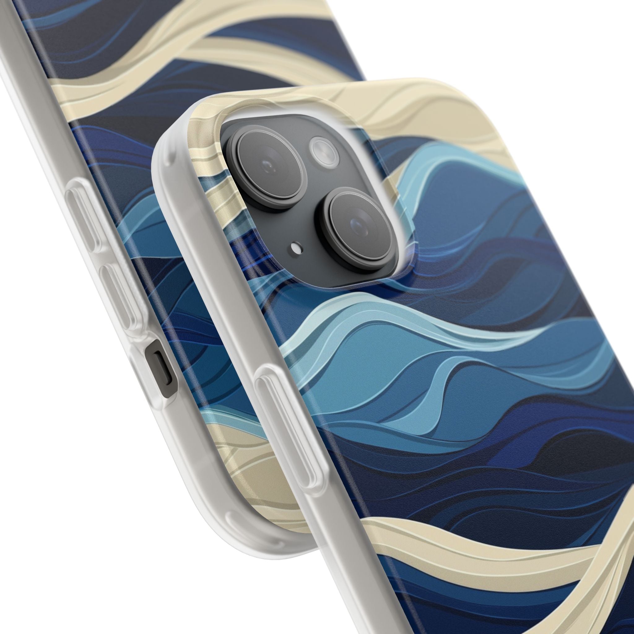 Cobalt Coast Layers · Soft Phone Case for iPhone