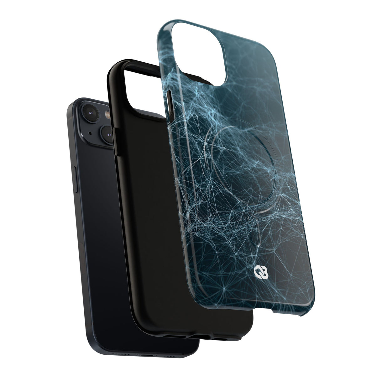Cyan Lattice Grid · Tough 2.0 Magnetic Phone Case for iPhone · Teal