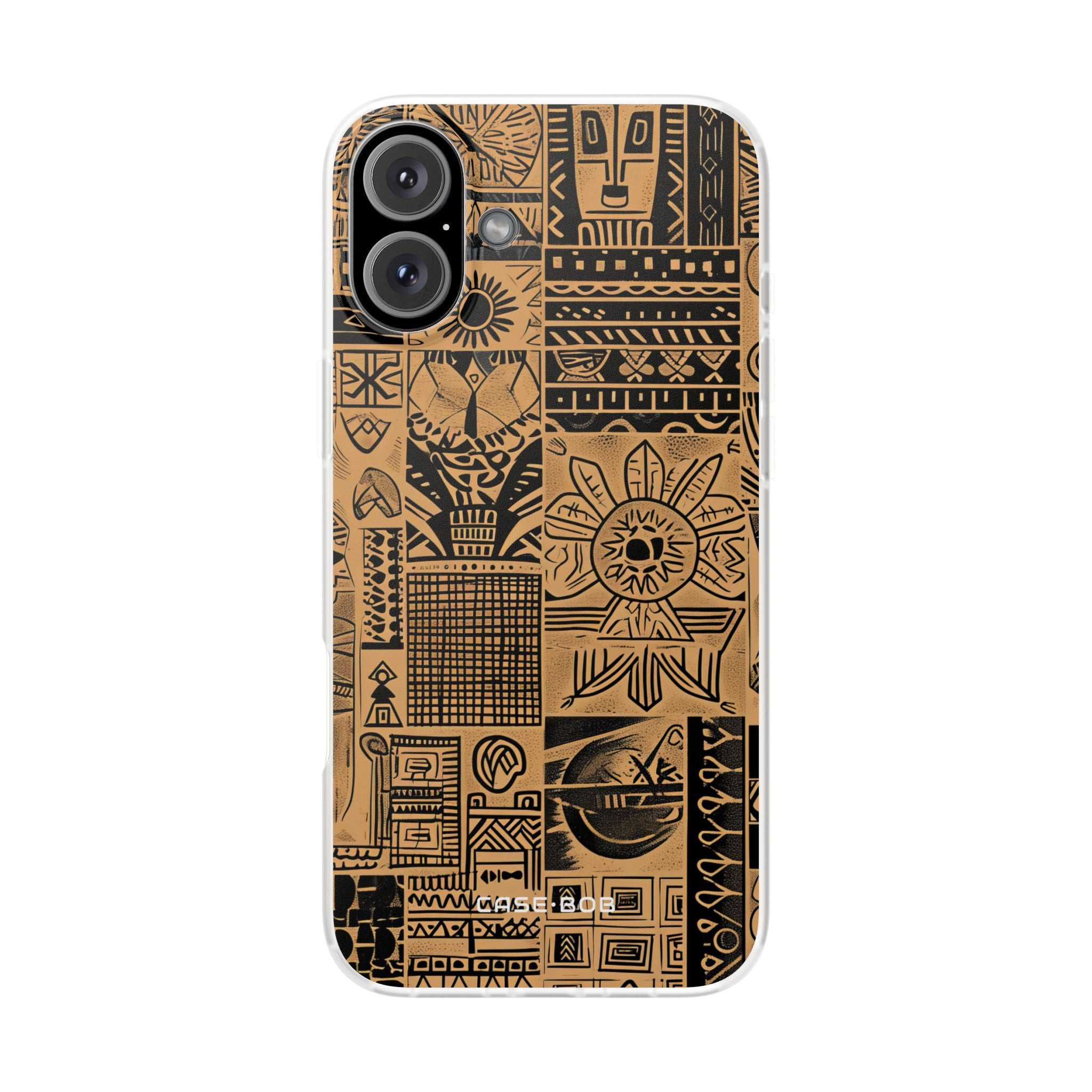 Tribal Faces iPhone 16 Plus Cover - Soft