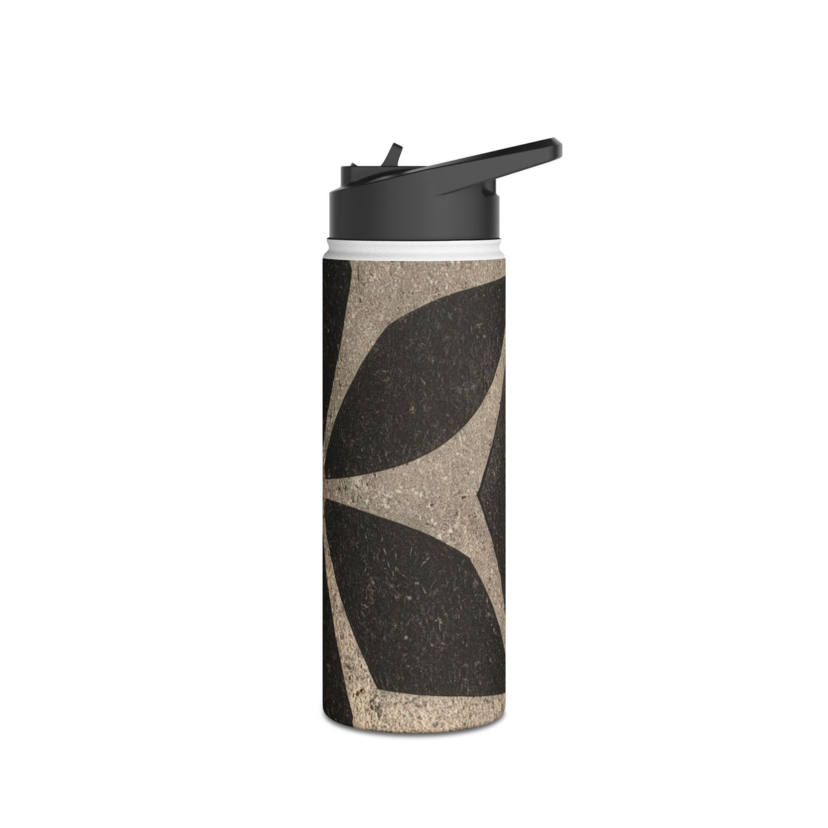 Concrete Mosaic Star · Insulated Water Bottle · Black