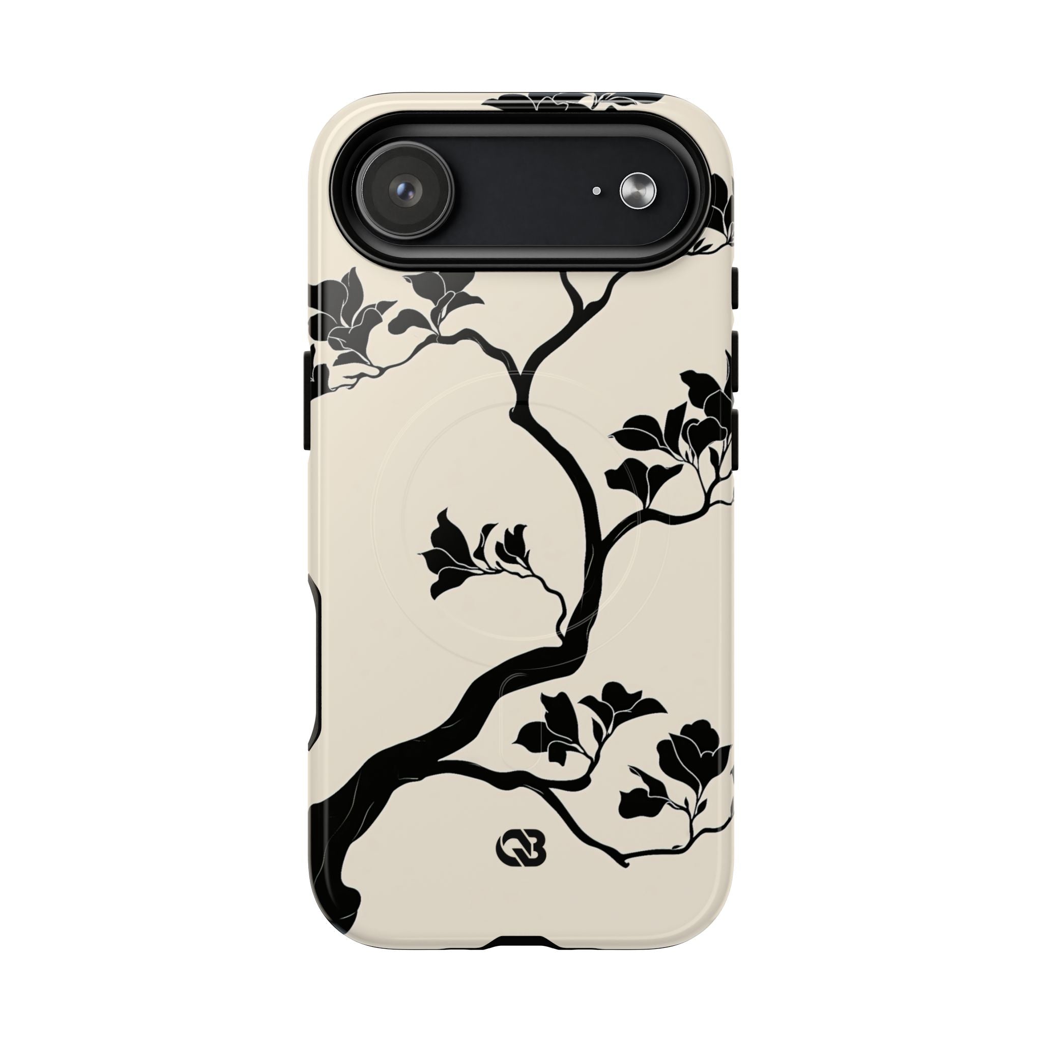 Beige Tough 2.0 Magsafe Phone Case for iPhone - Obsidian Bonsai Silhouette