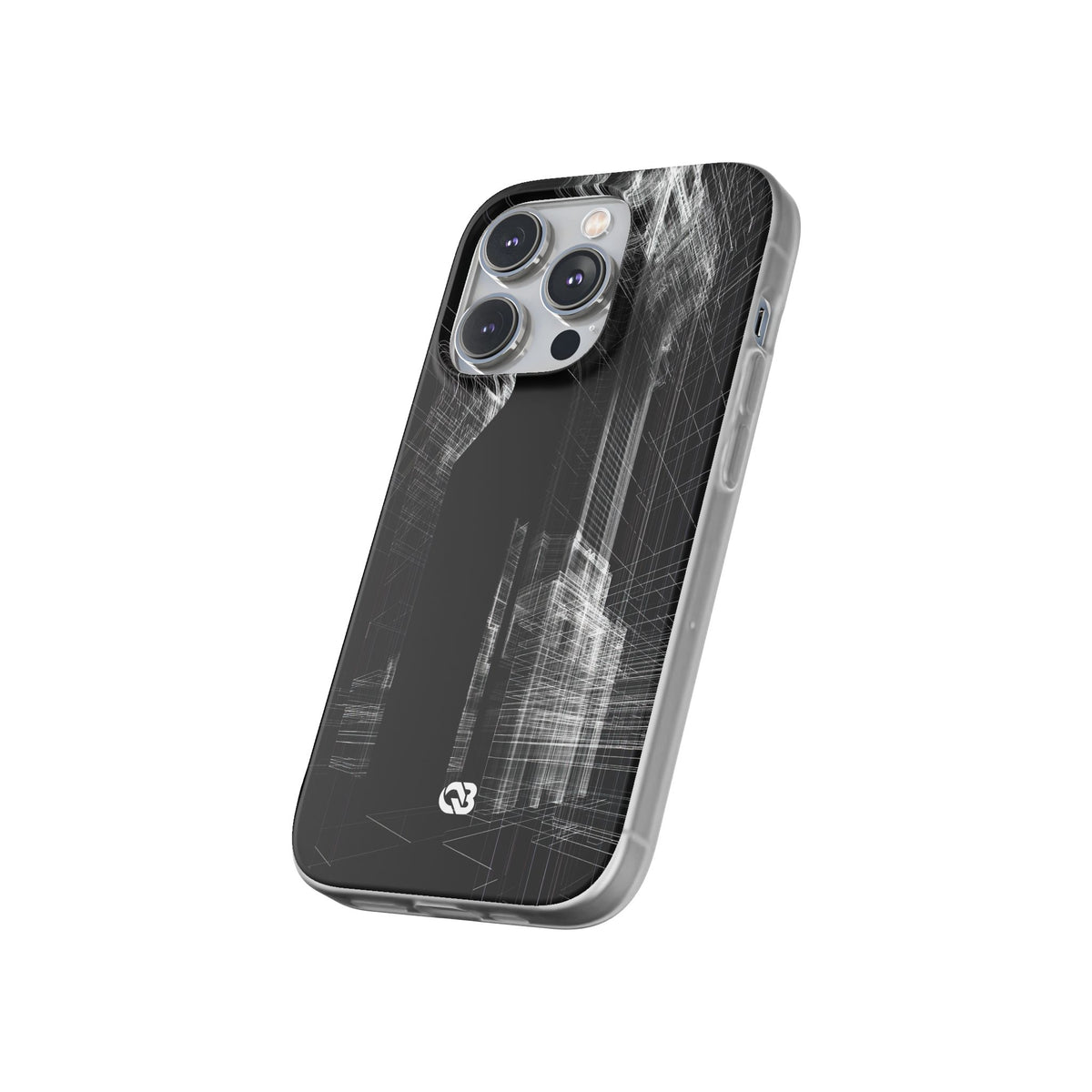 Black Lite Phone Case for iPhone - Ghost Urban Wireframe