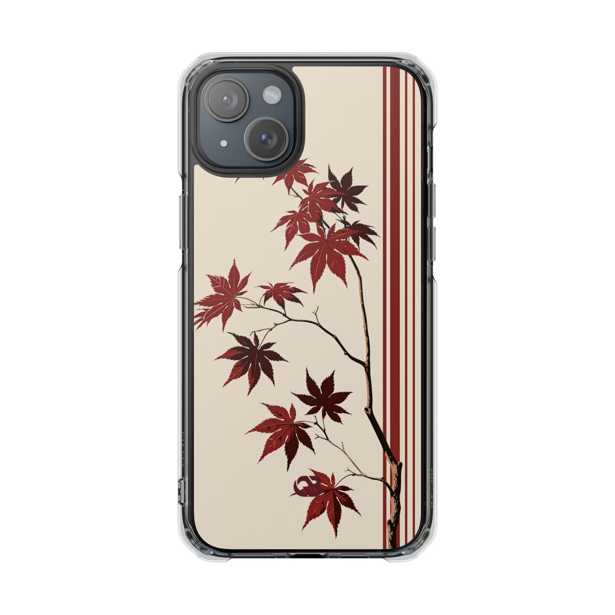 Red Impact MagSafe Phone Case for iPhone - Crimson Momiji Stripe