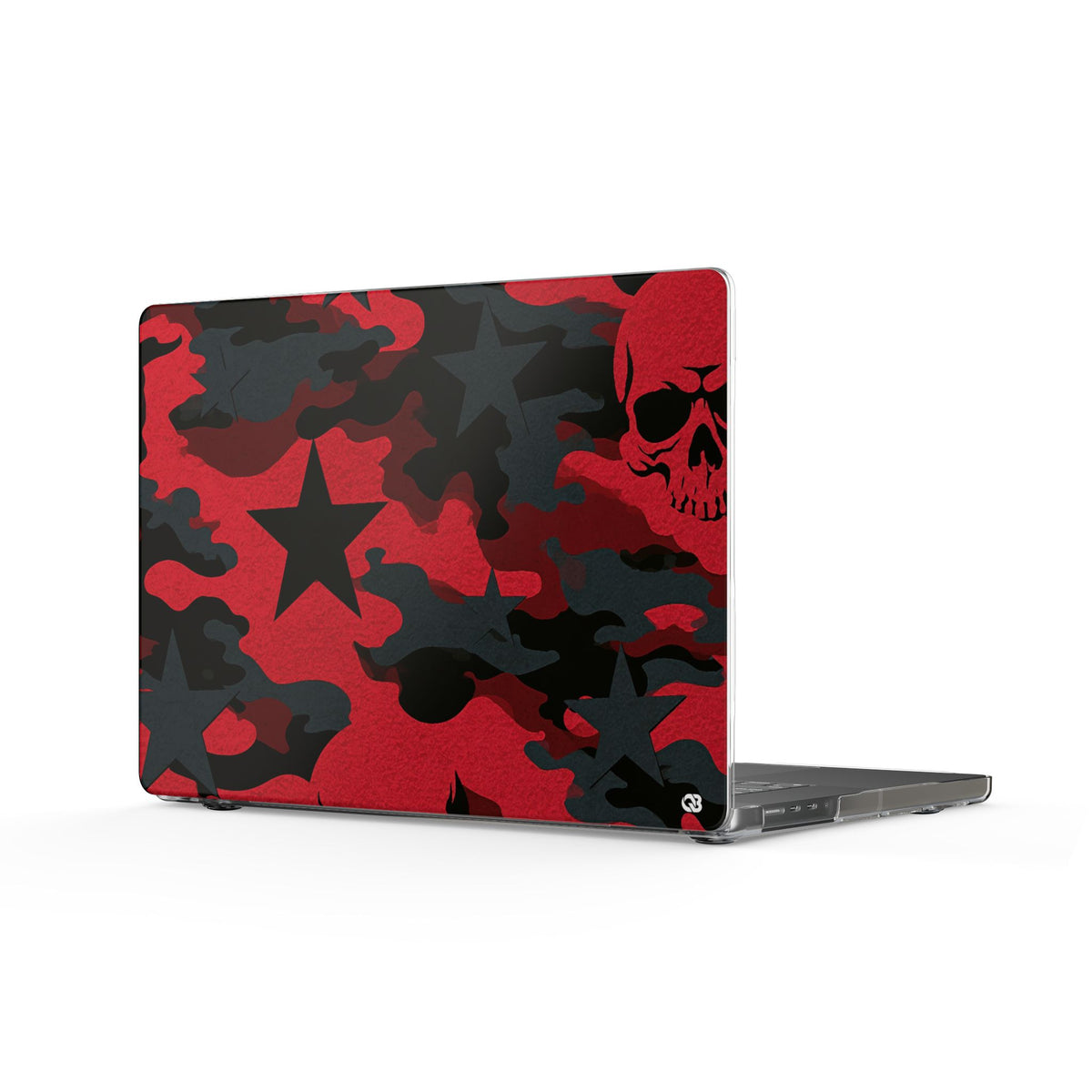 Crimson Skull Camo · Clear Hard Case for MacBook · Red